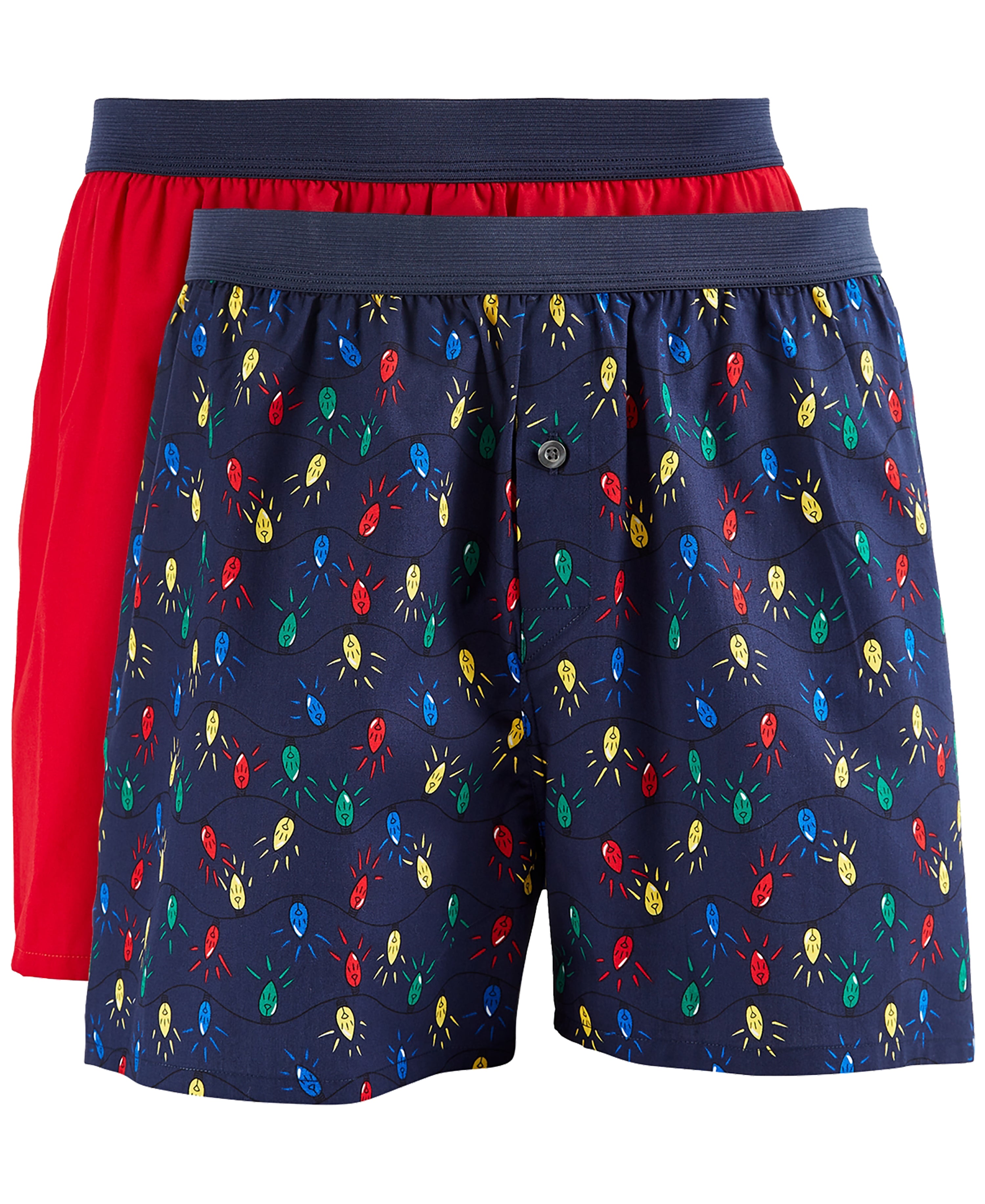 Men's 2-pk. Patterned & Solid Boxer Premium Shorts