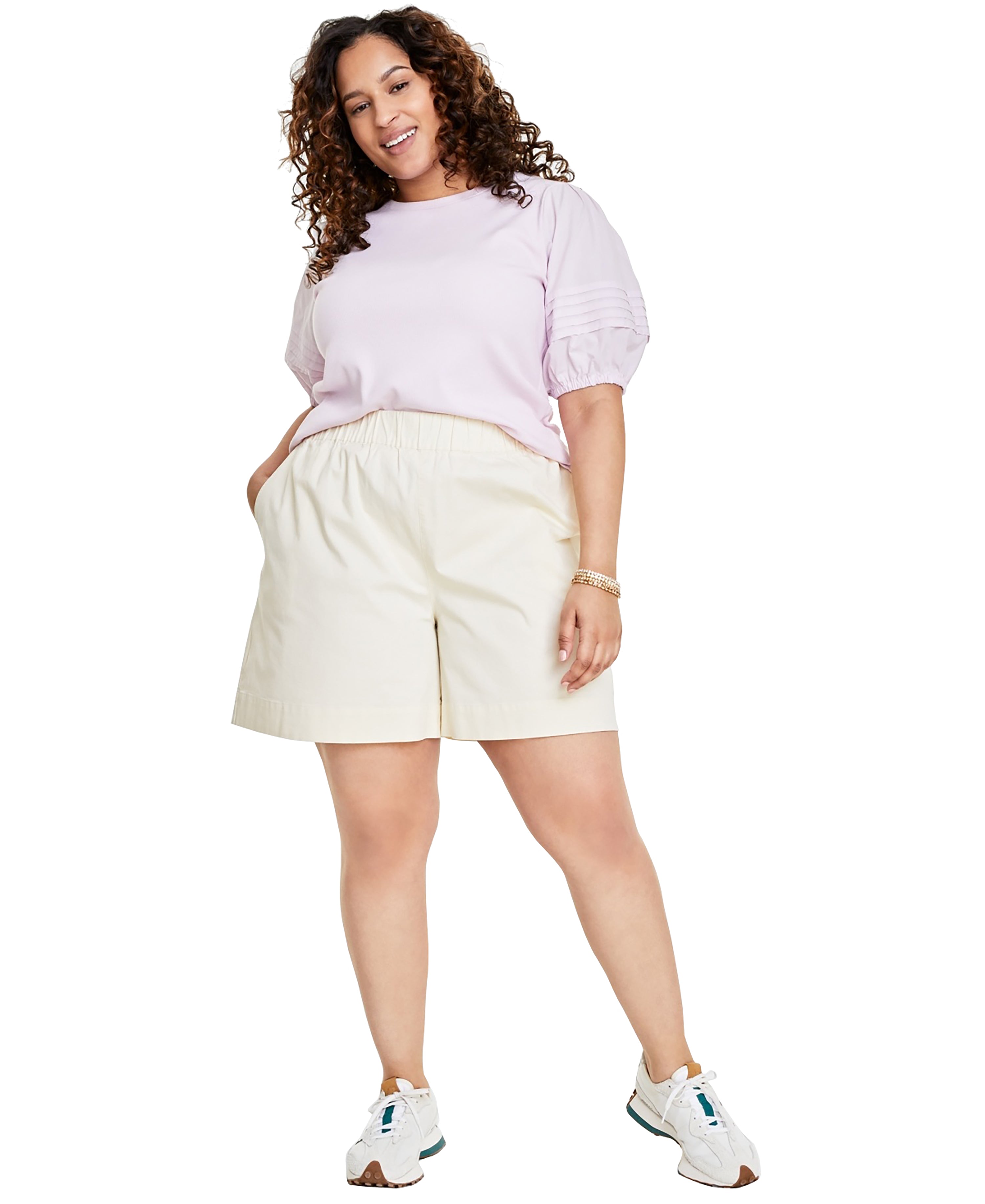 Modern Plus Size High-Rise Pull-On Chino Premium Shorts