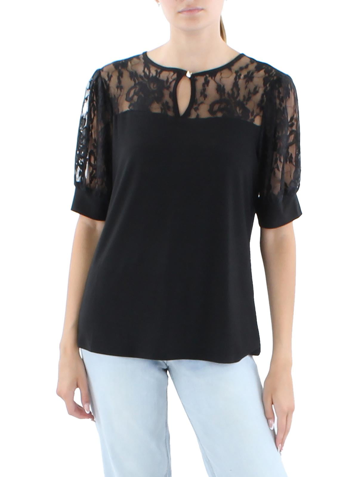 Petite Puff-Sleeve Lace Premium Top