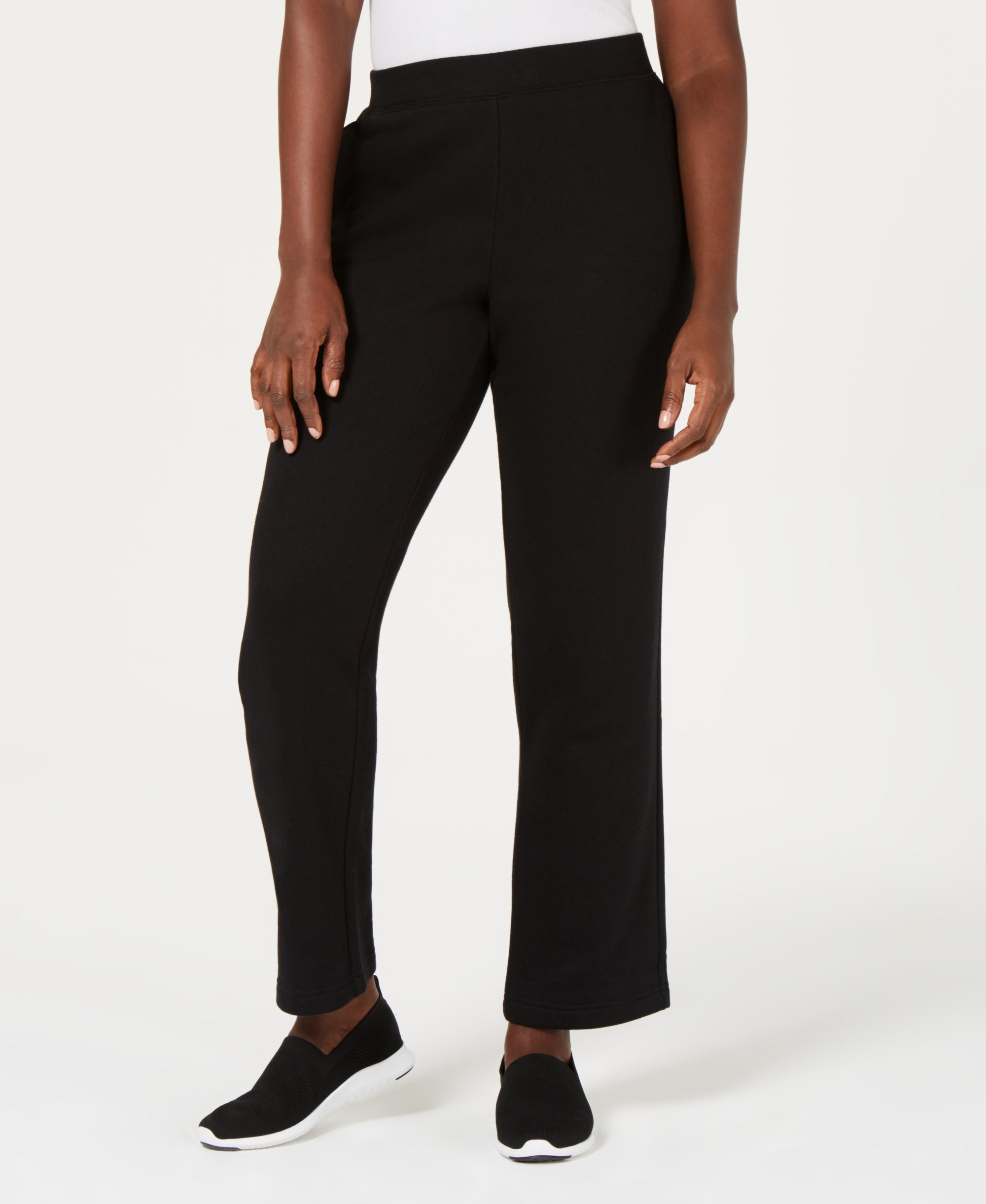 Fleece Knit Mid-rise Solid Pull-On Signature Pants