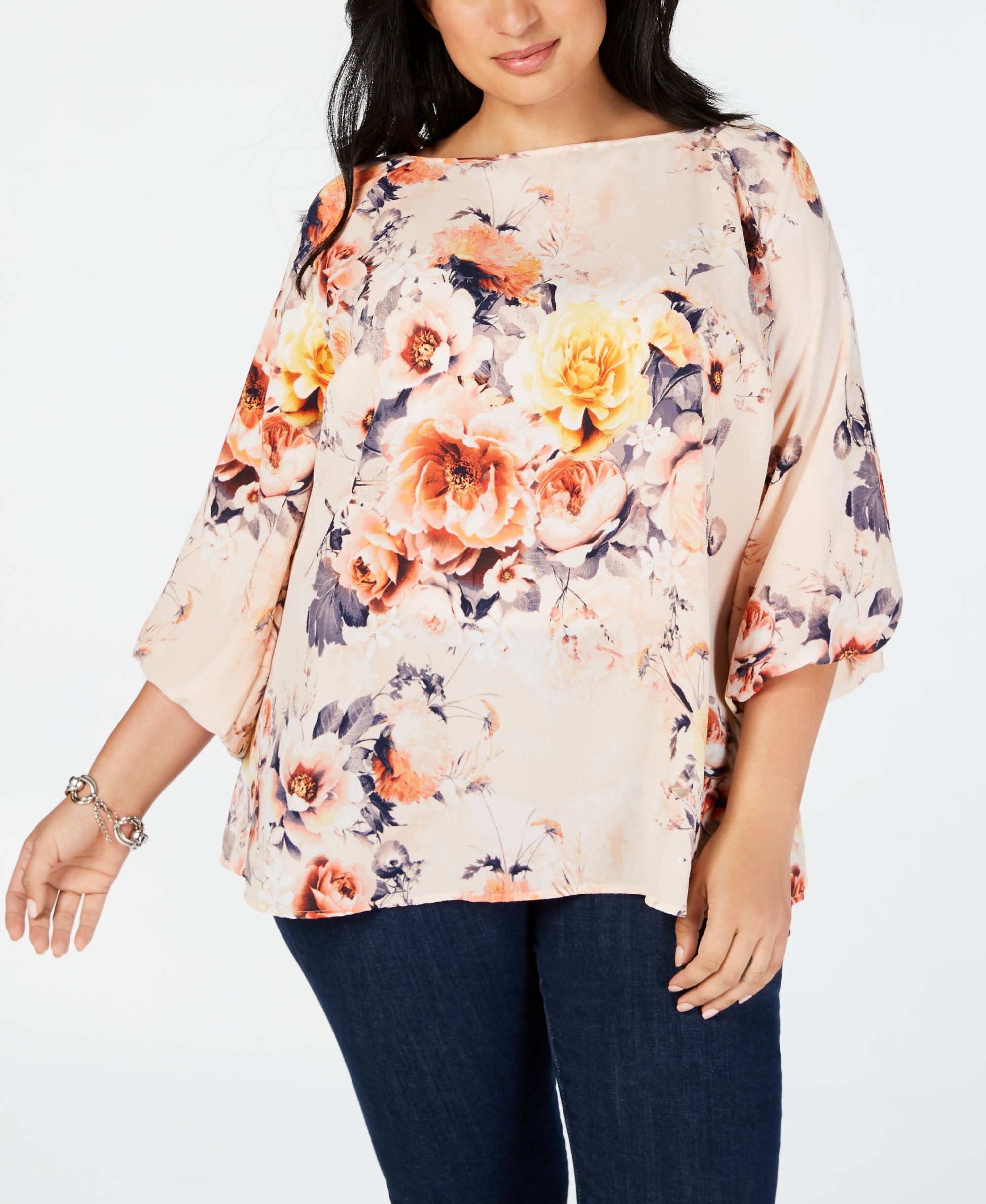 Charter Club Plus Size Floral Print Premium Top