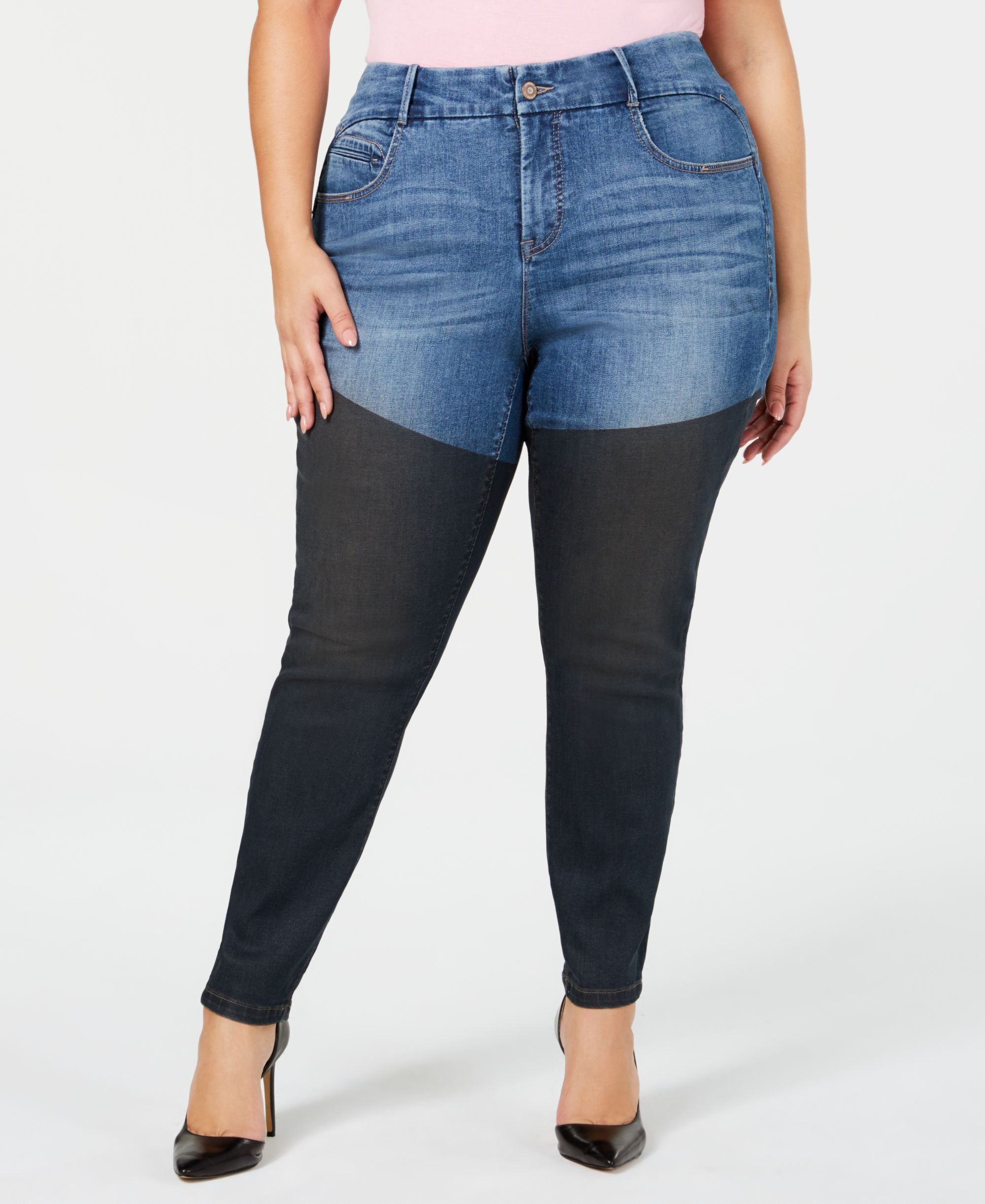 Plus Size Coated Skinny-Fit Premium Jeans