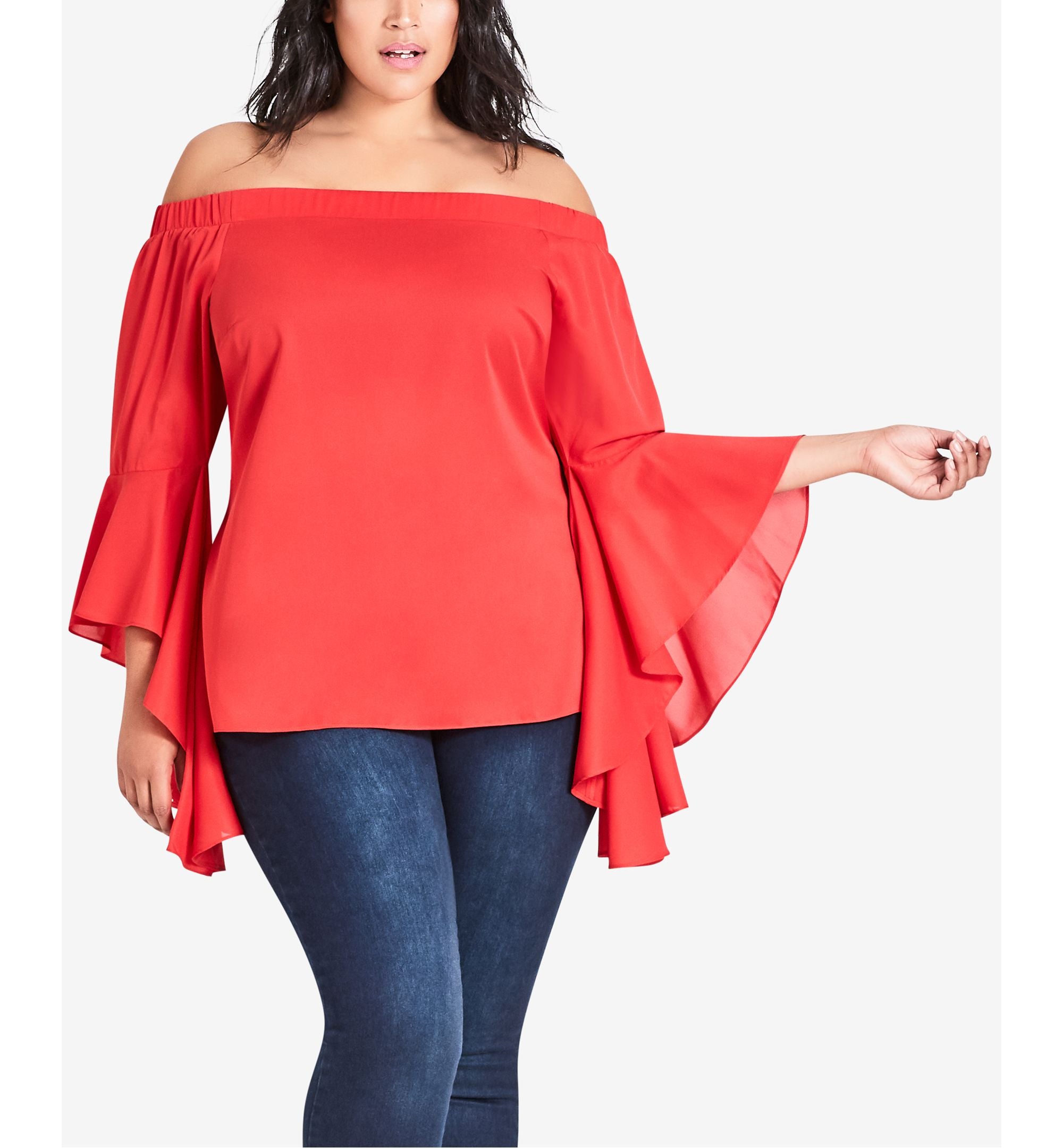 City Chic Modern Plus Size Dramatic Sleeve Premium Top