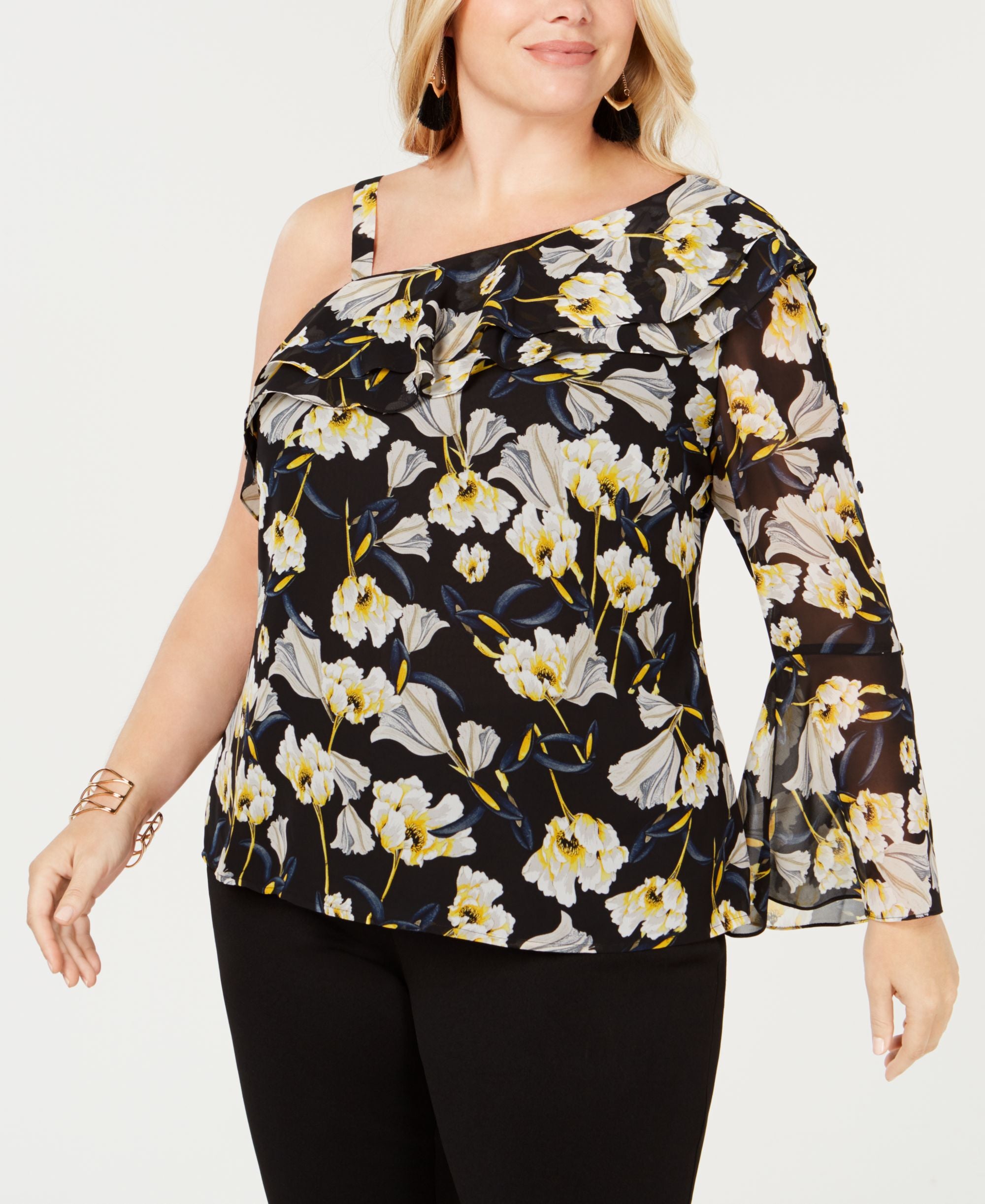 Plus Size One Shoulder Premium Top