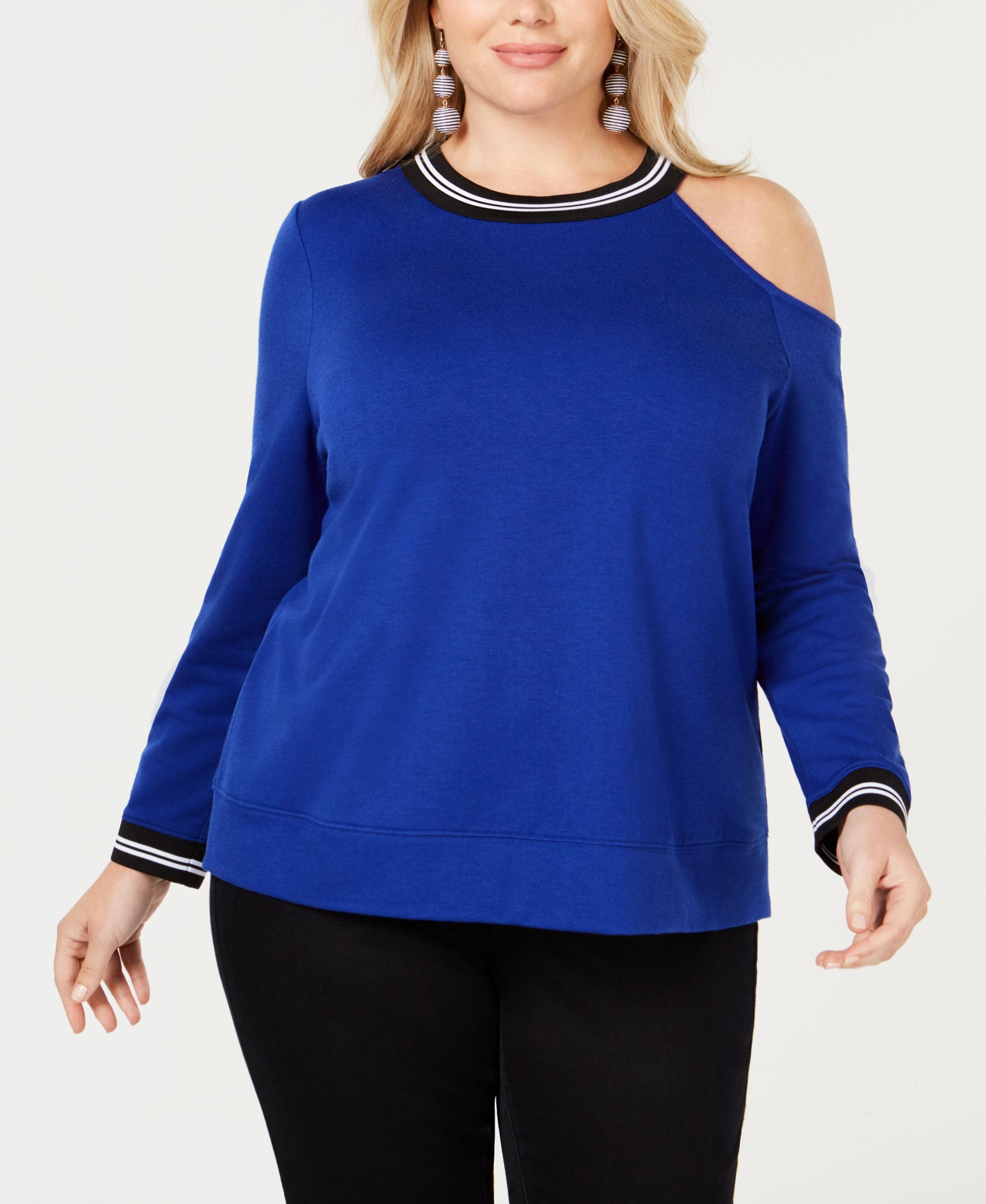 Plus Size Cold Shoulder Premium Top