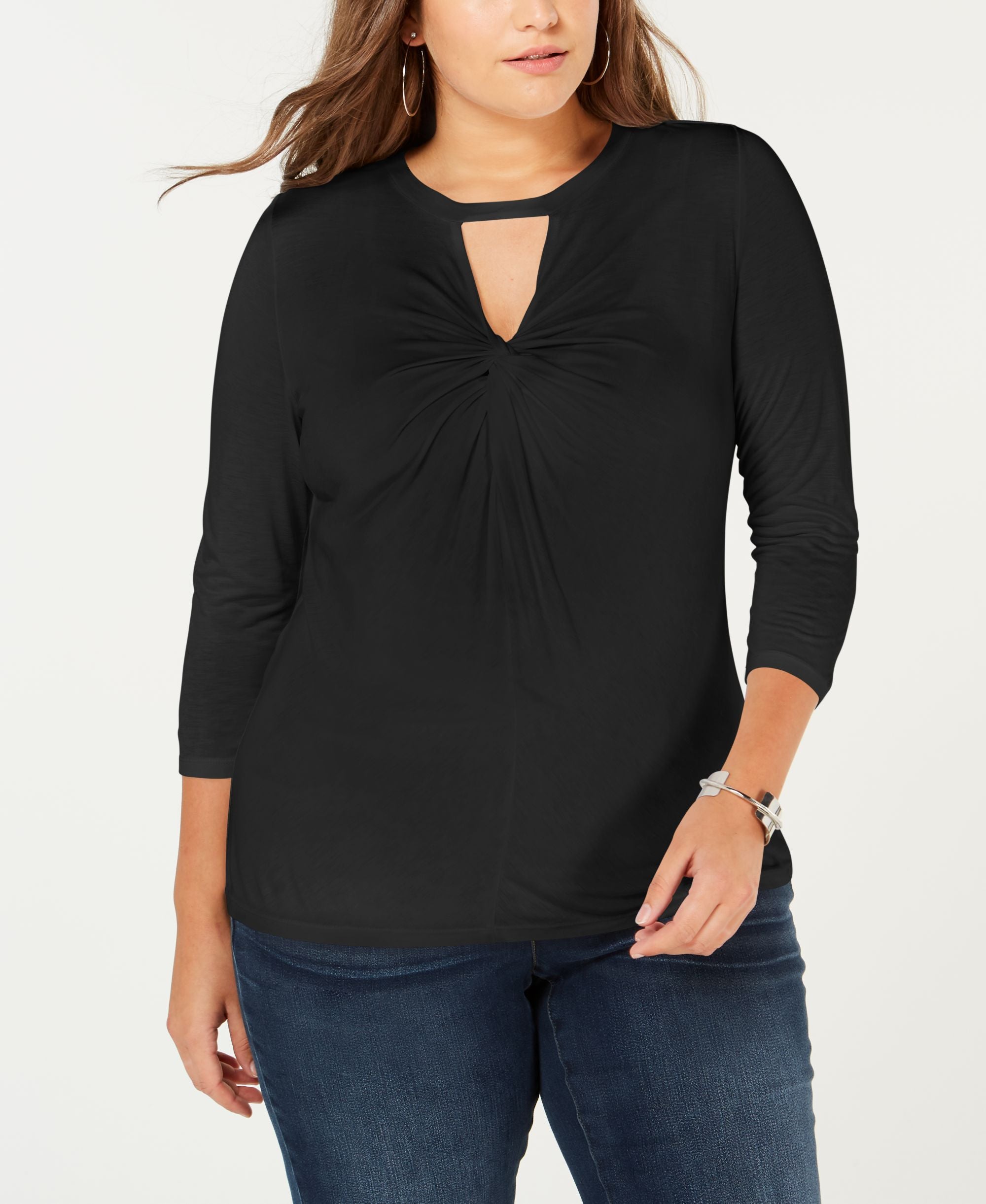 Plus Size Twist Front Premium Top