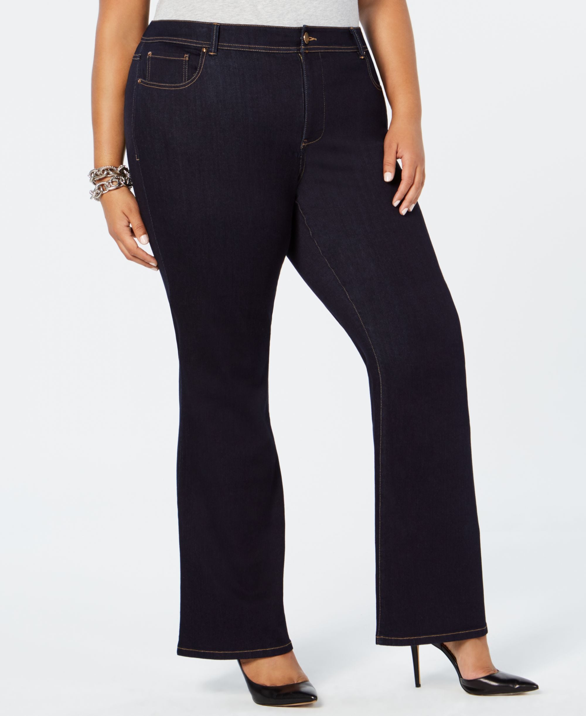 Plus Size Boot-Cut Tummy Control Premium Jeans