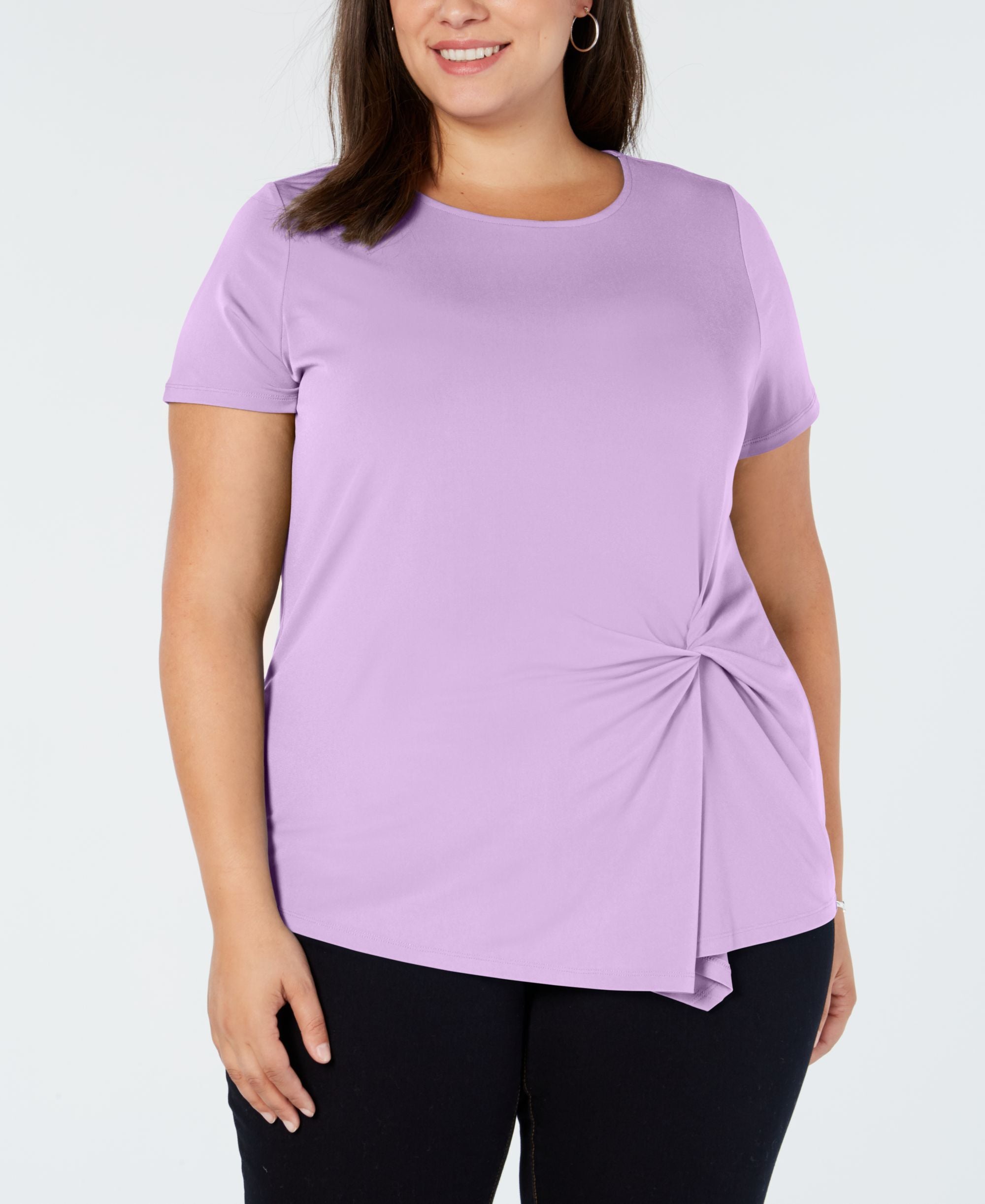 I.N.C. Plus Size Twisted Asymmetrical Premium Top
