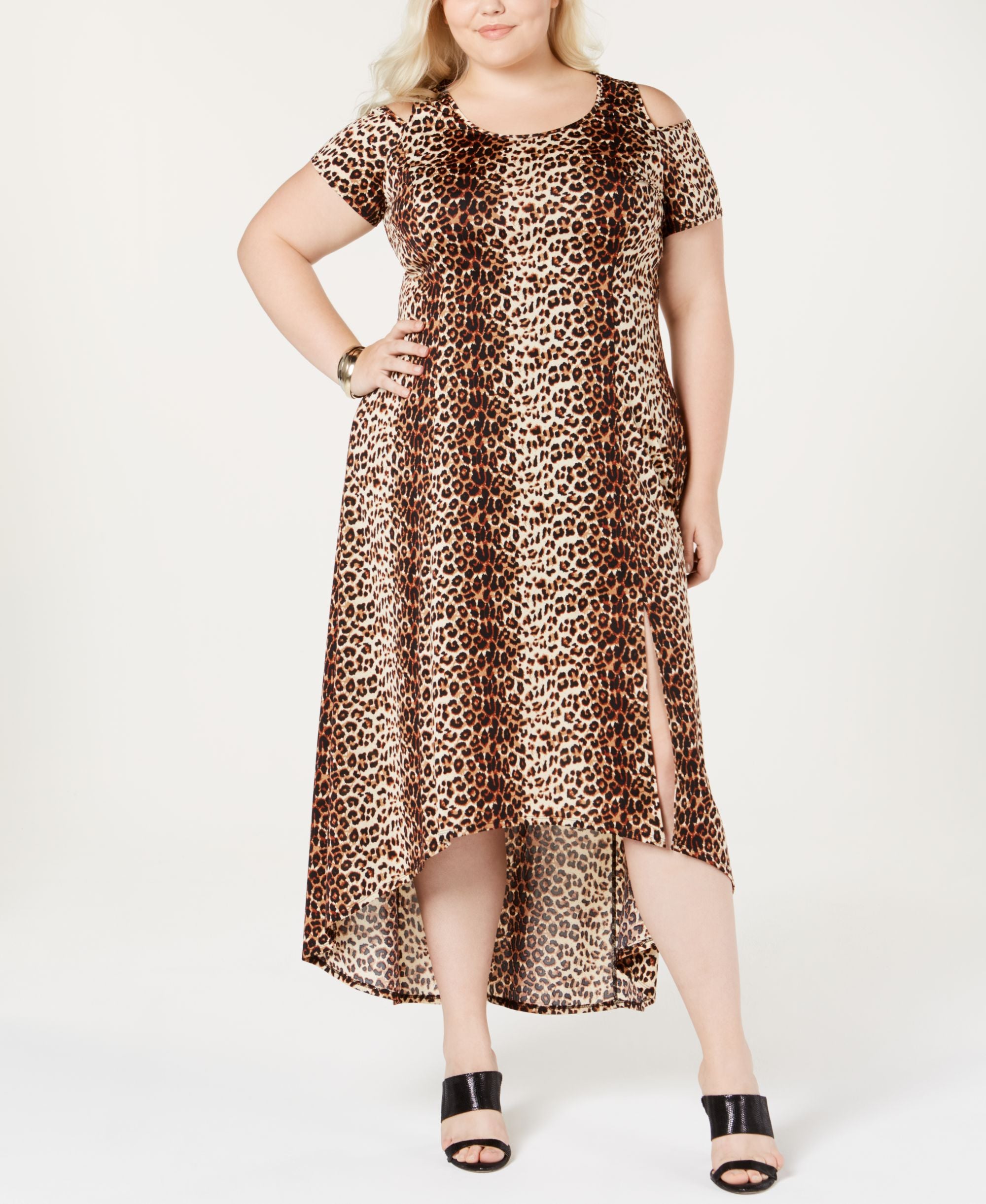 NY Collection Plus Petite Plus Size Cold Shoulder Fit Flare Dress