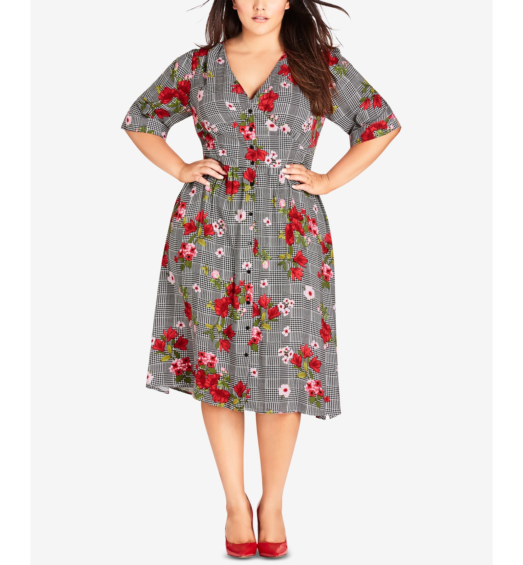 City Chic Modern Plus Size Sloane Printed Dress