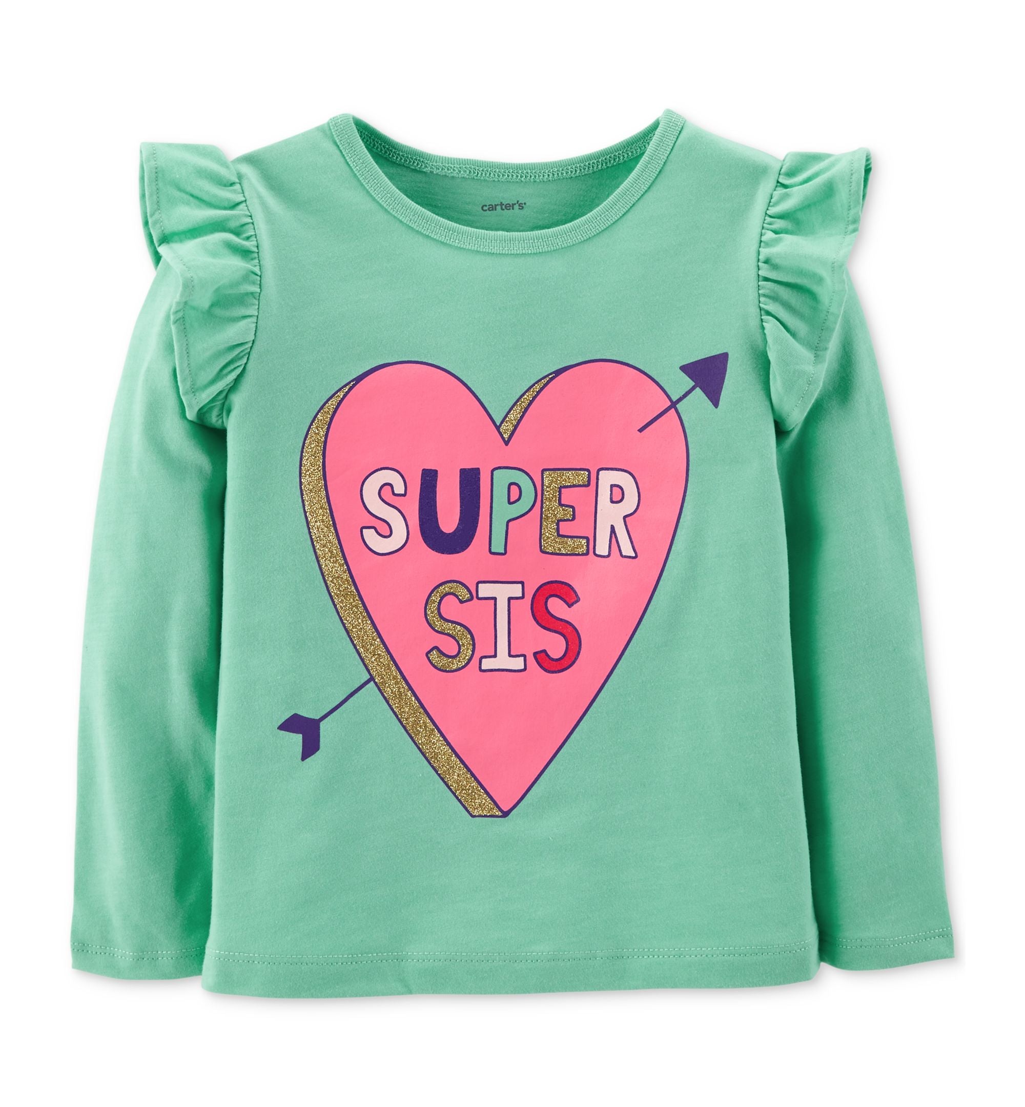 Carters Toddler Girls Super Sis Print T-Modern Shirt