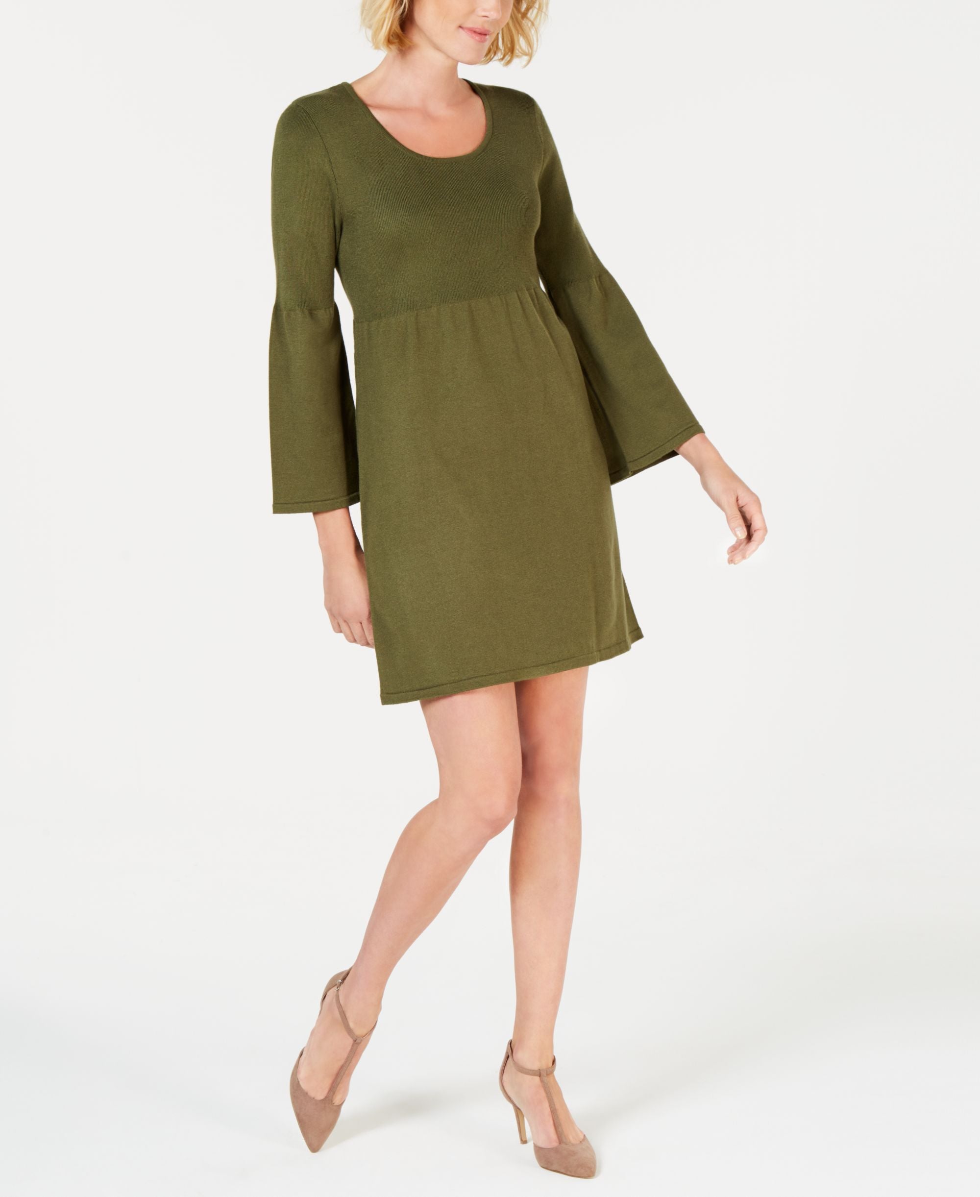 NY Collection Petite Empire Waist Sweater Dress