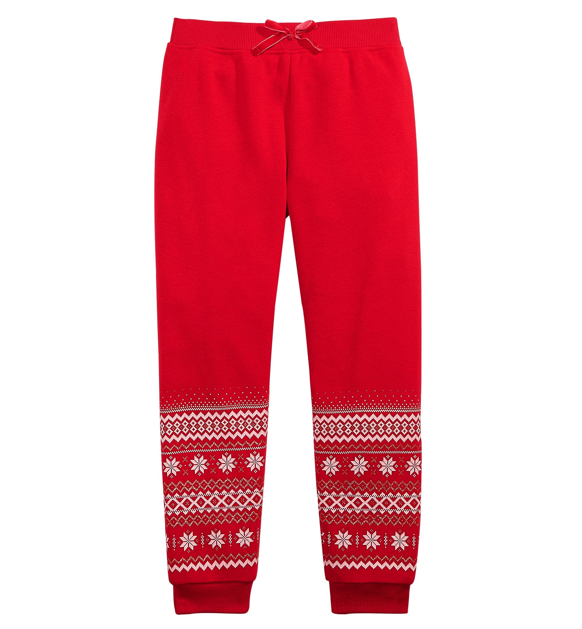 Little Girls Border-Print Jogger Signature Pants