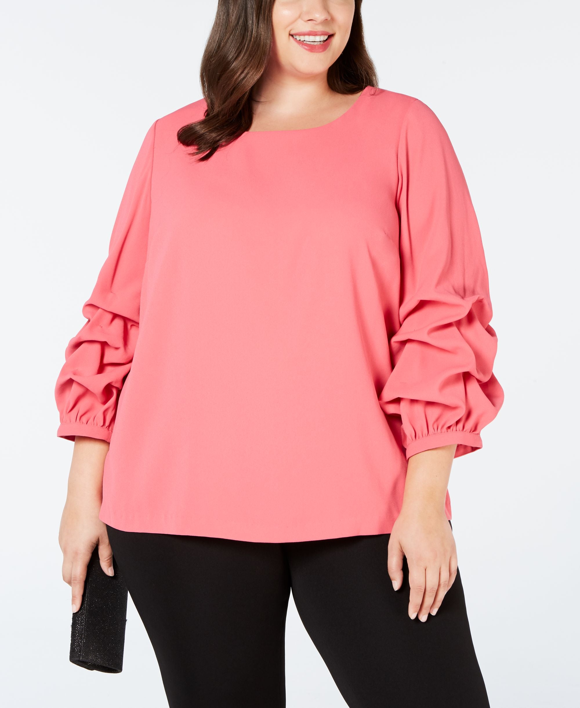 Plus Size Billow-Sleeve Signature Blouse