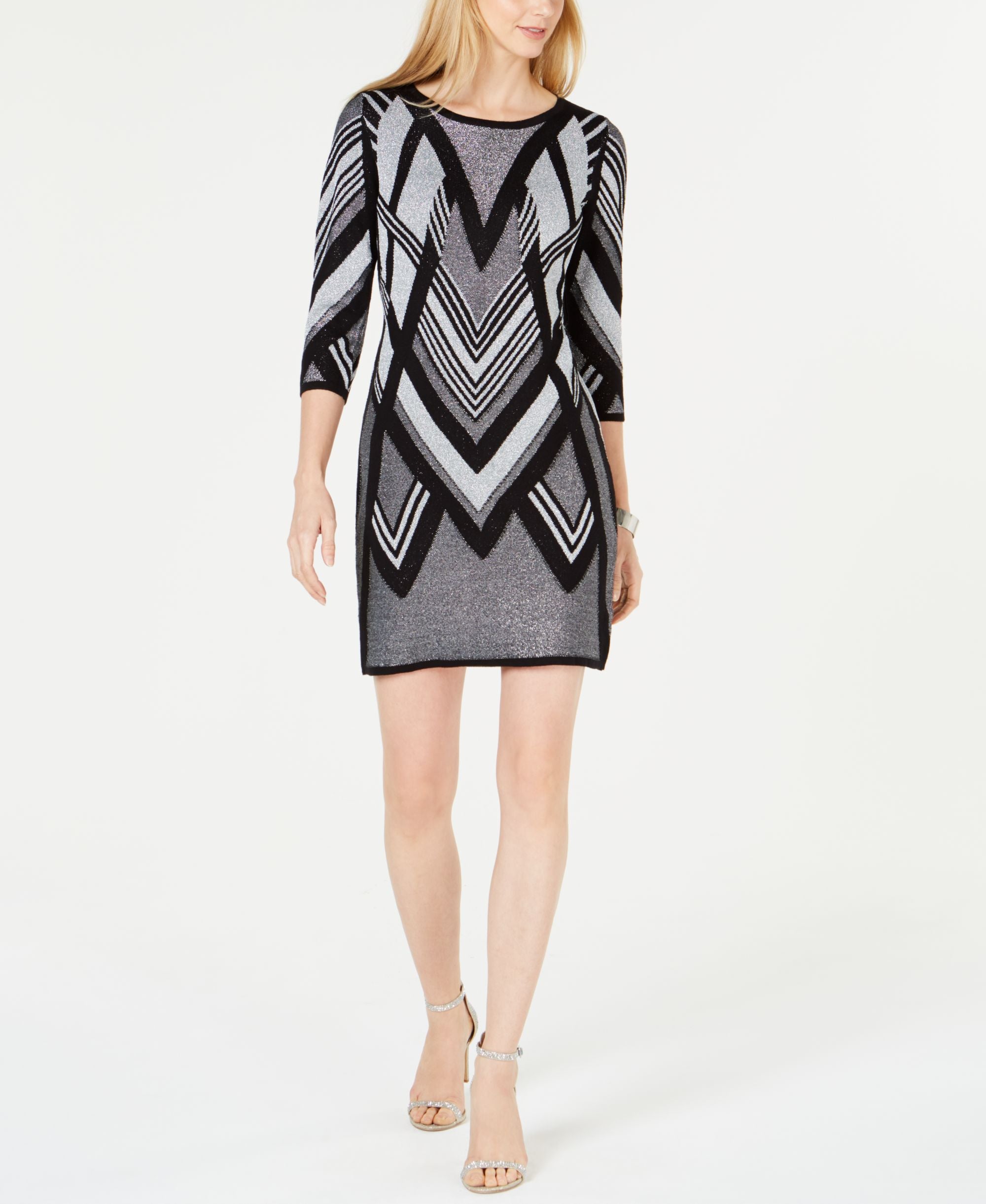 NY Collection Petite Printed Sweater Dress