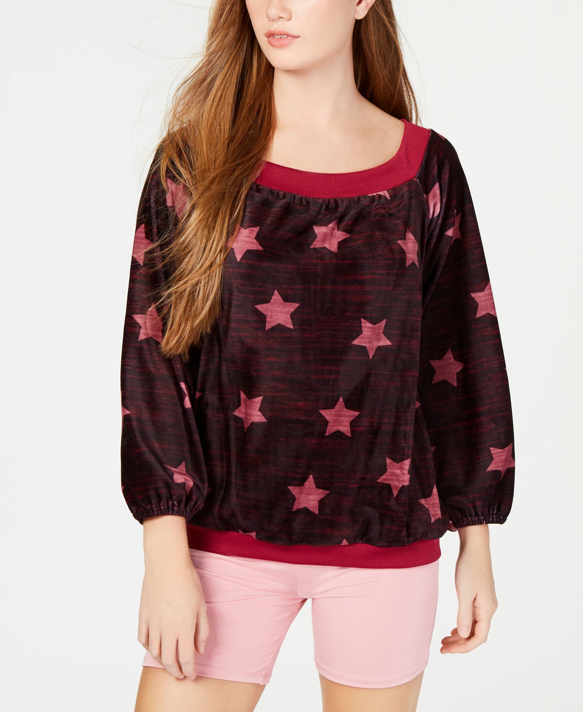 Material Girl Performance Juniors Off The Shoulder Sweatshirt