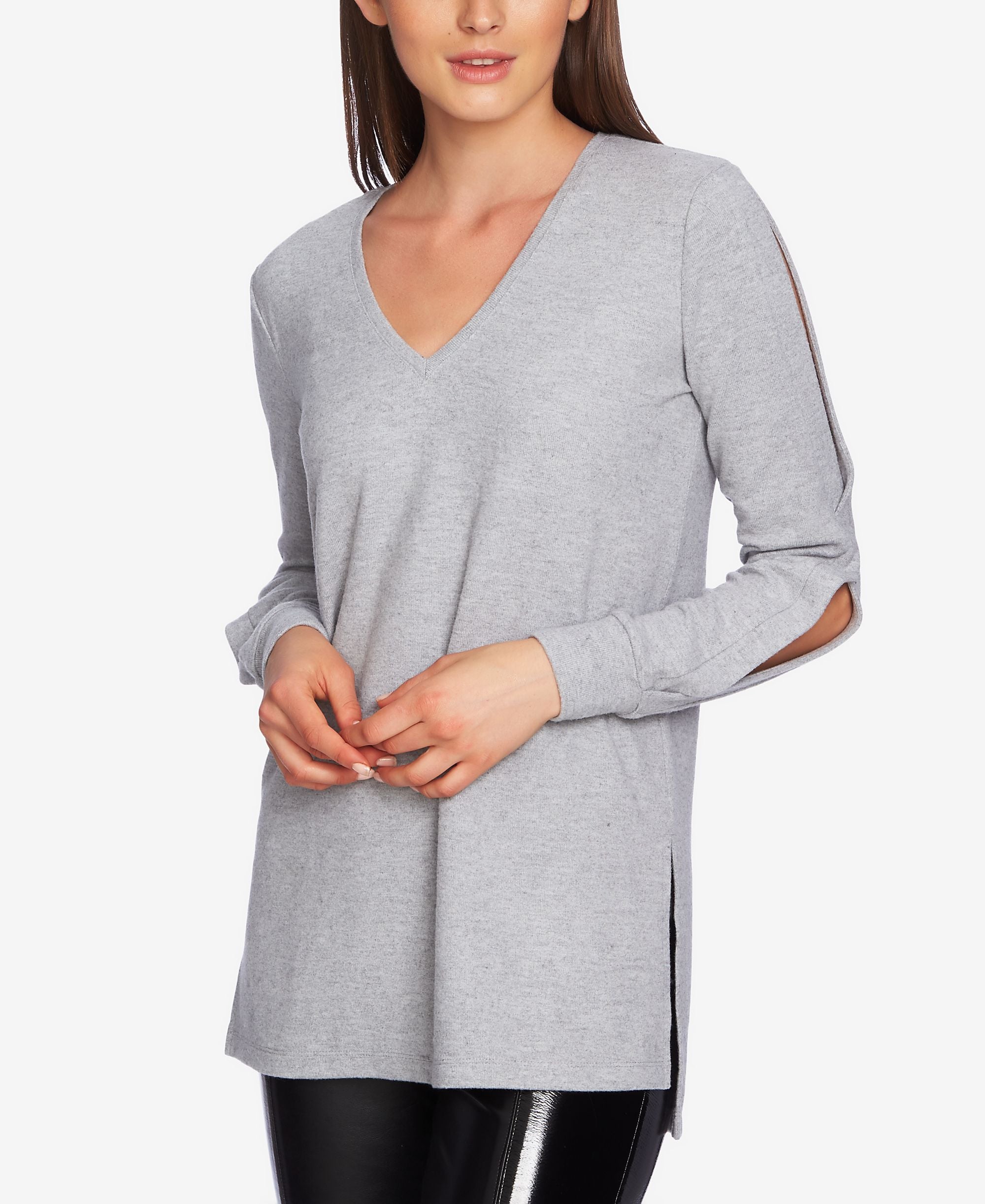 1.State Split Sleeve V Neck Premium Top