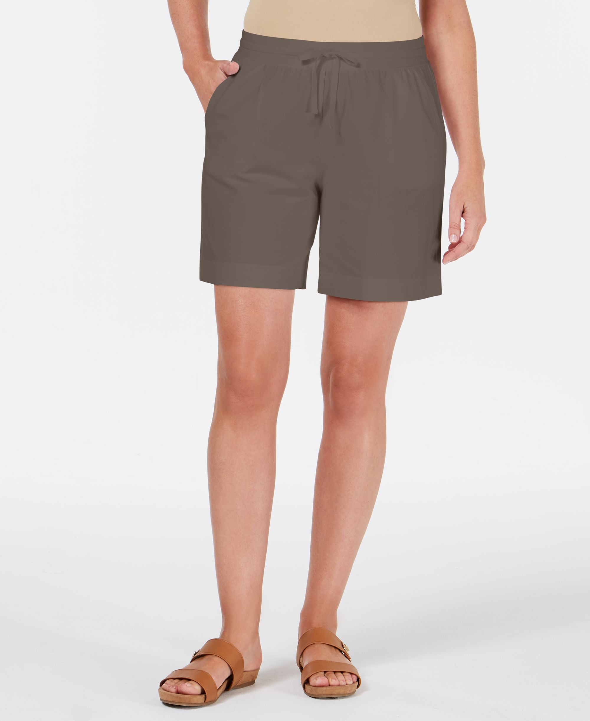 Karen Scott Knit Drawstring Premium Shorts