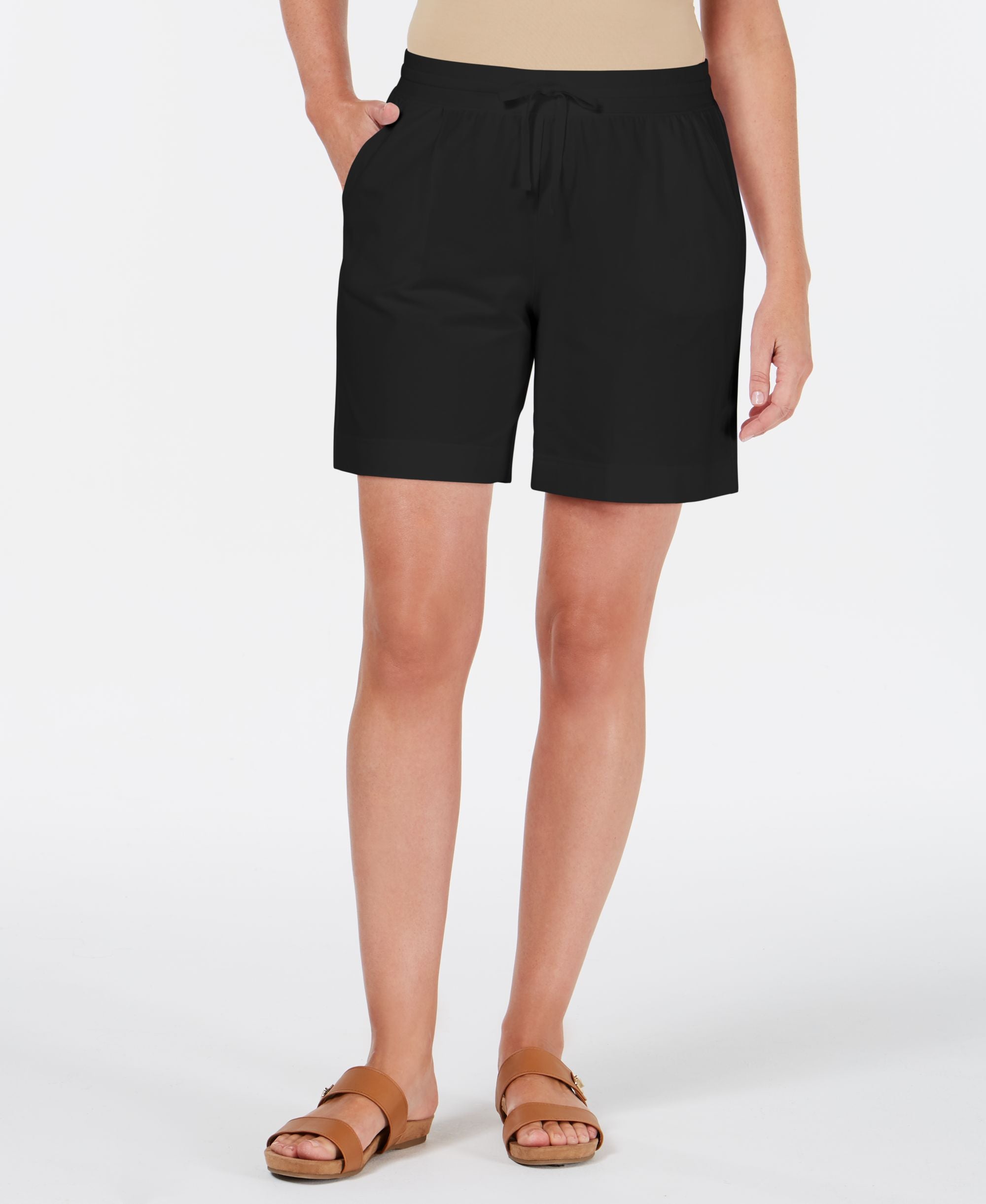 Karen Scott Knit Drawstring Premium Shorts