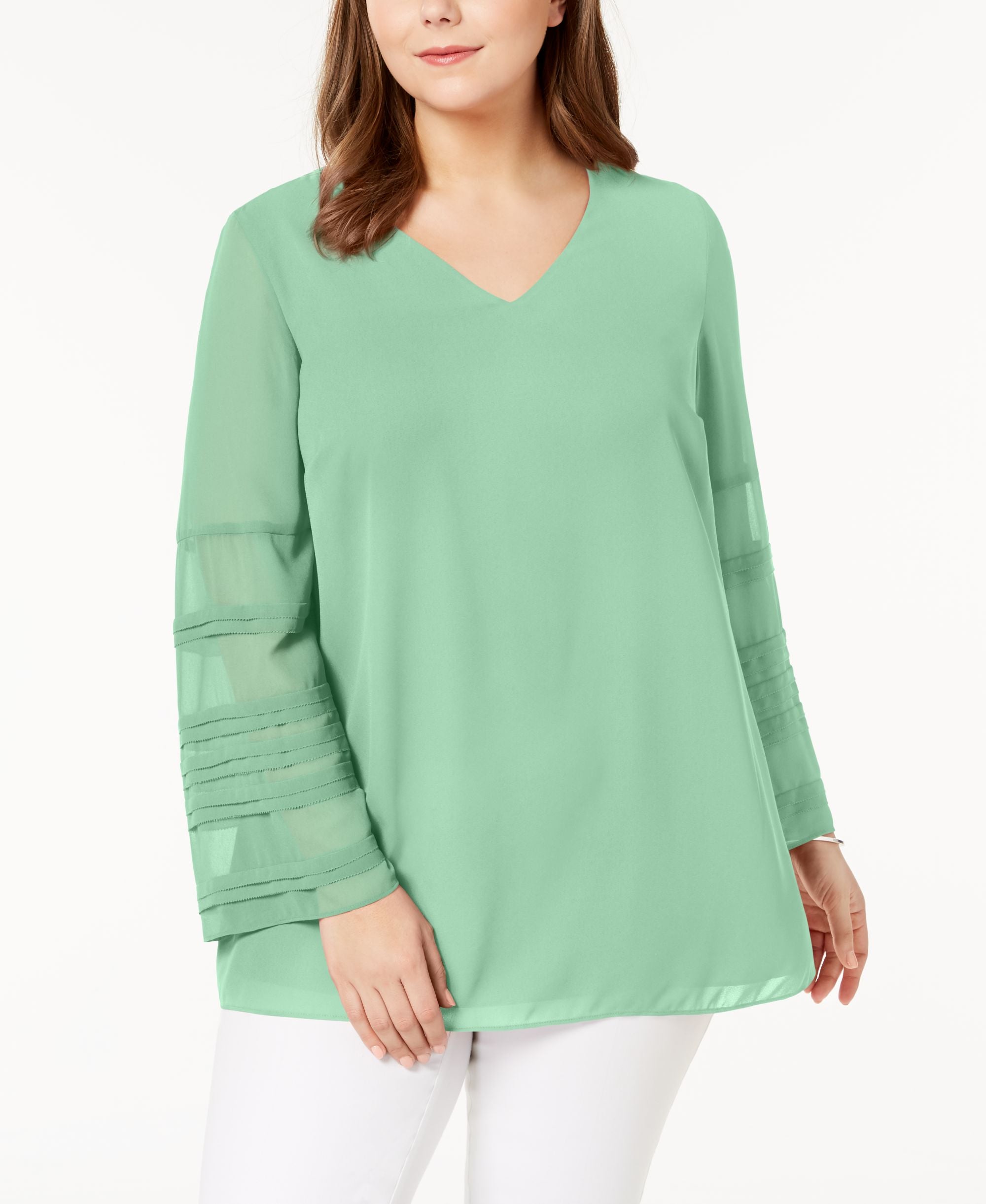 Alfani Plus Size Illusion Sleeve Premium Top