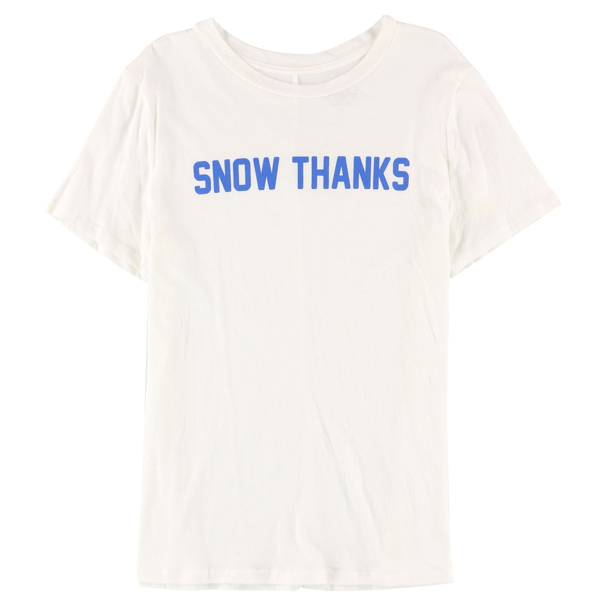 Carbon Copy Womens Snow Thanks Graphic T-Modern Shirt White Xl