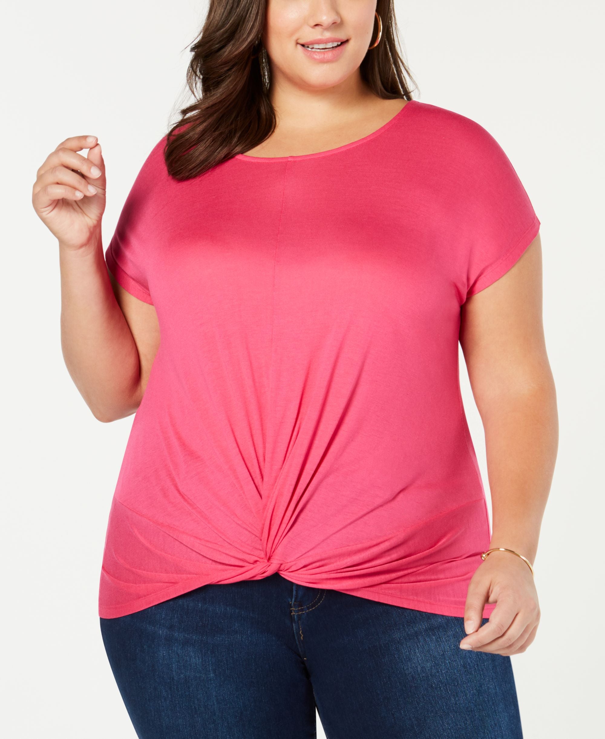 I.N.C. Plus Size Twist-Front Premium Top