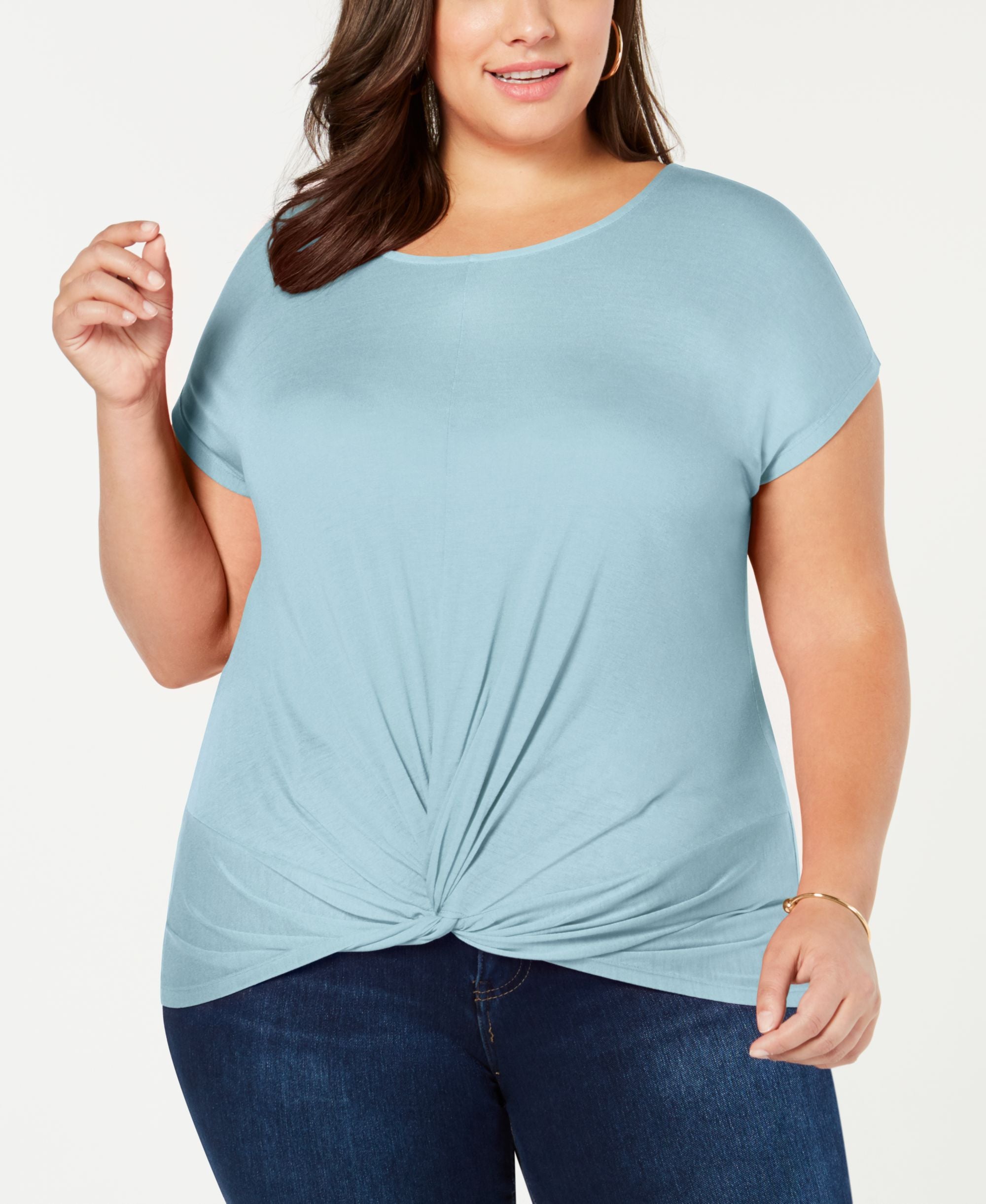 I.N.C. Plus Size Twist-Front Premium Top