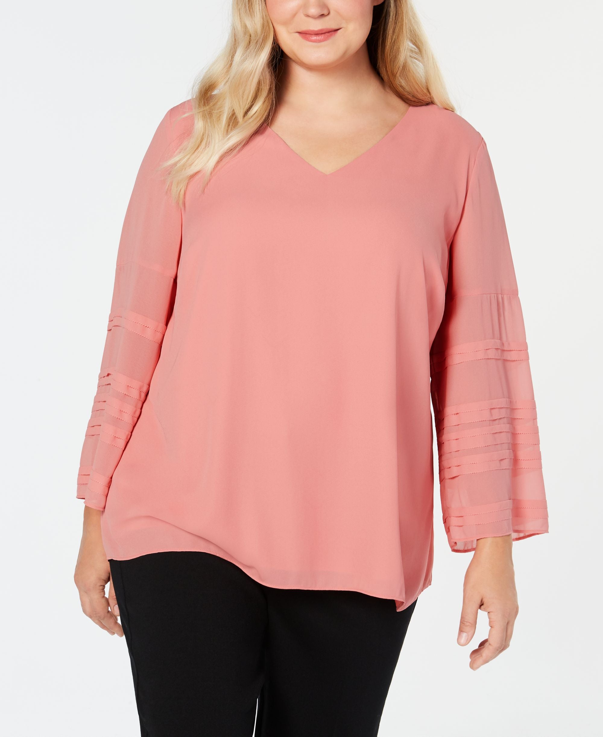 Alfani Plus Size Illusion Sleeve Premium Top