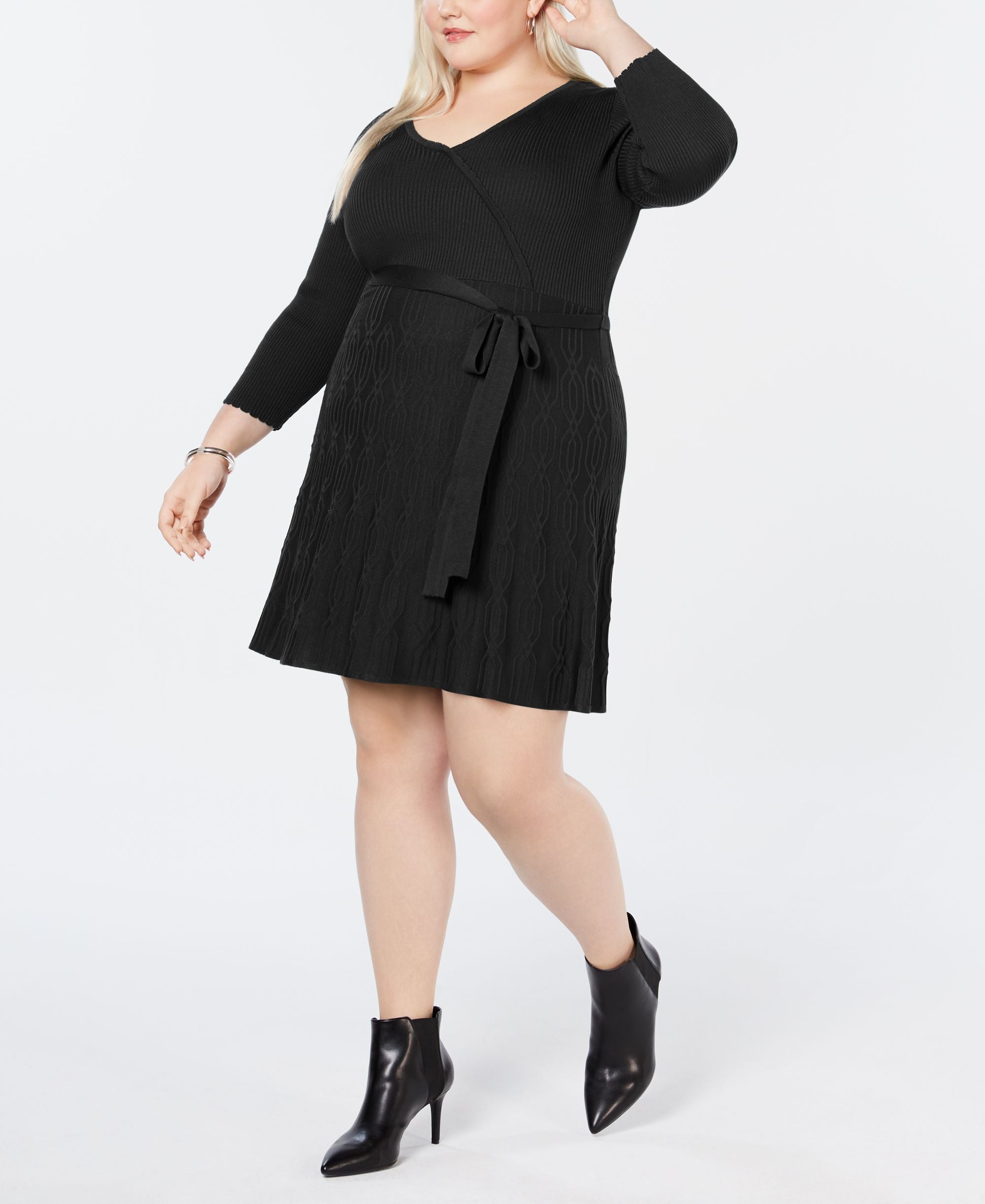 NY Collection Plus Size Fit Flare Sweater Dress