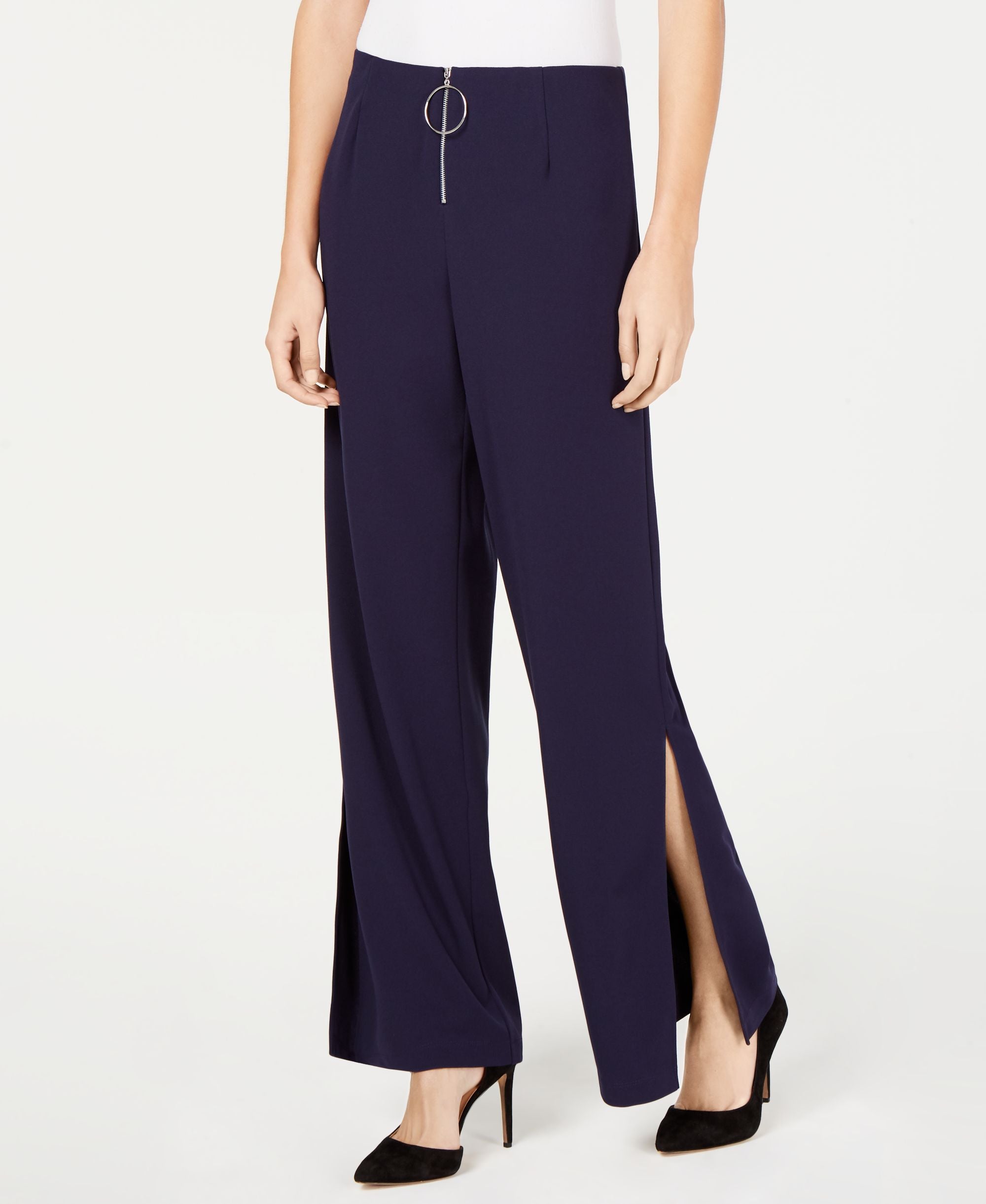 NY Collection Petite Wide Split Leg Signature Pants