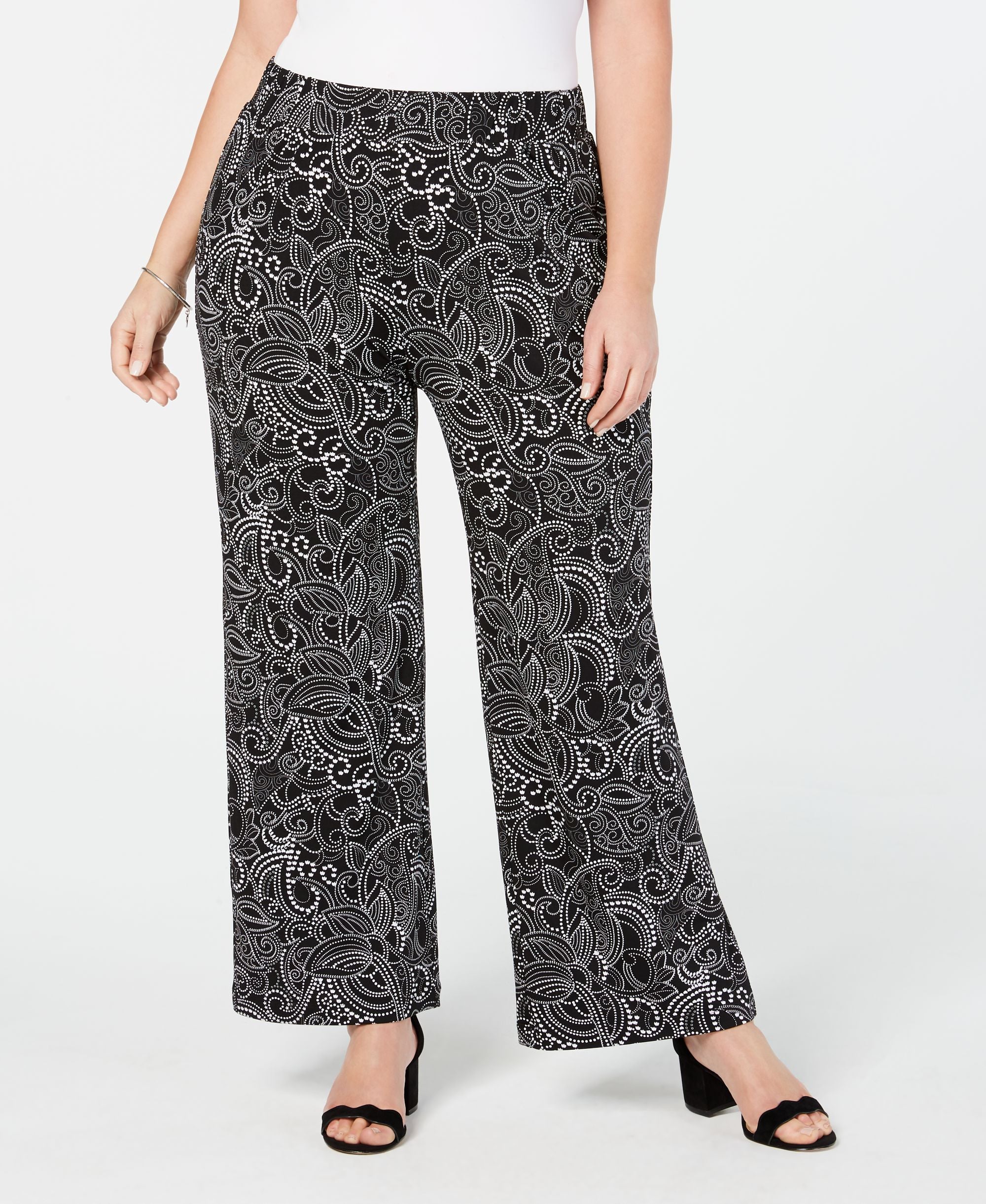 NY Collection Plus Petite Plus Printed Soft Signature Pants