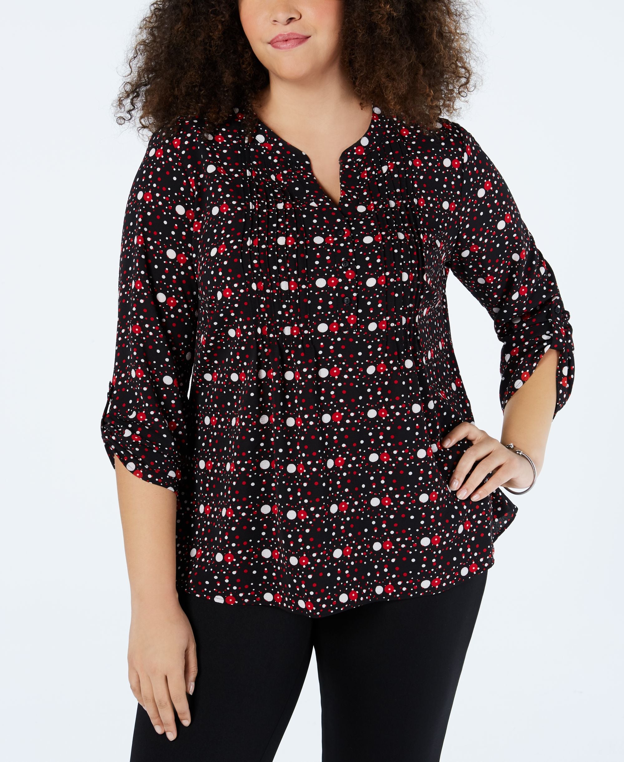 NY Collection Plus Size Printed Modern Shirt