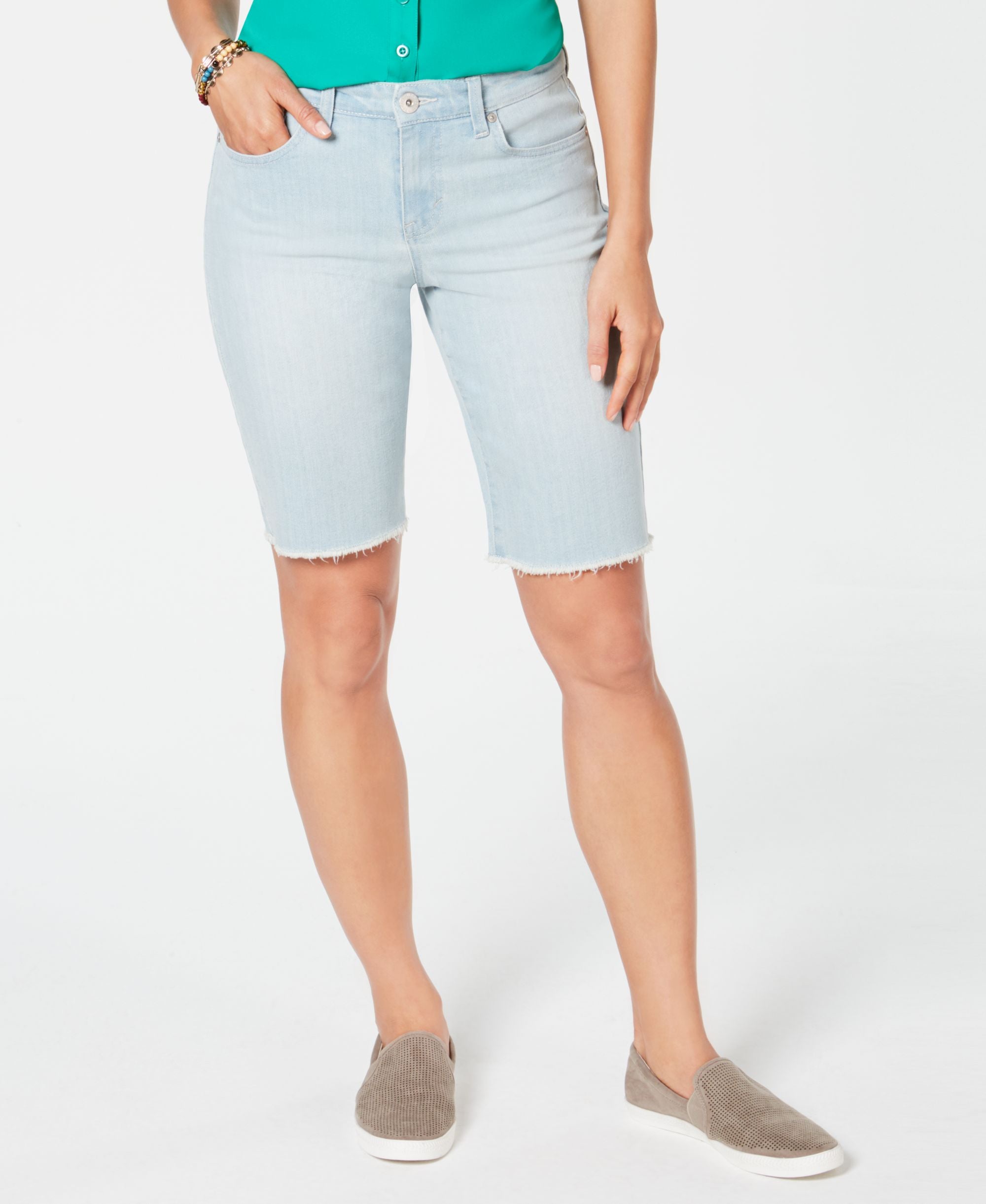 Style & Co Petite Raw Hem Bermuda Premium Shorts