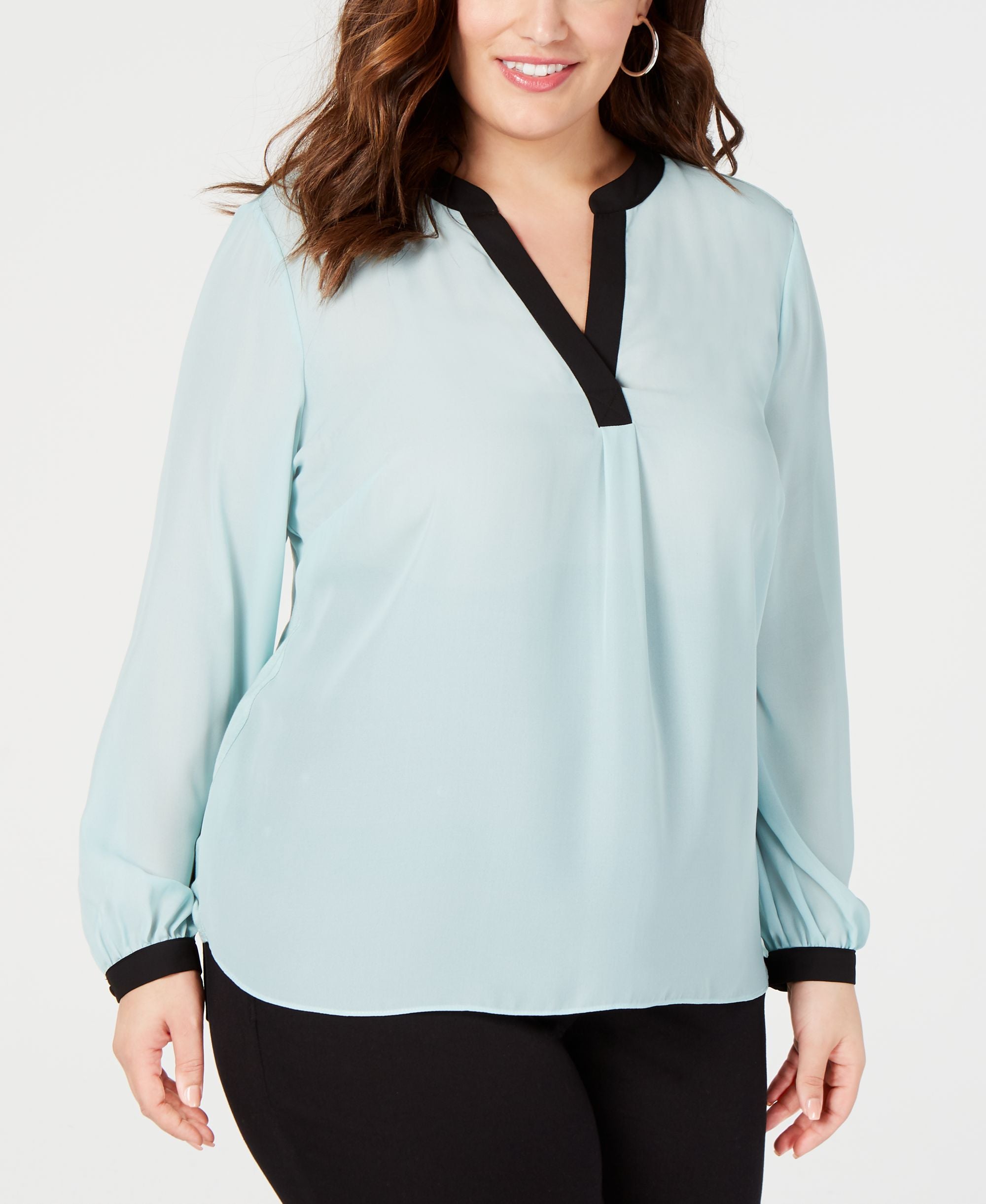 Plus Size Colorblocked Premium Top