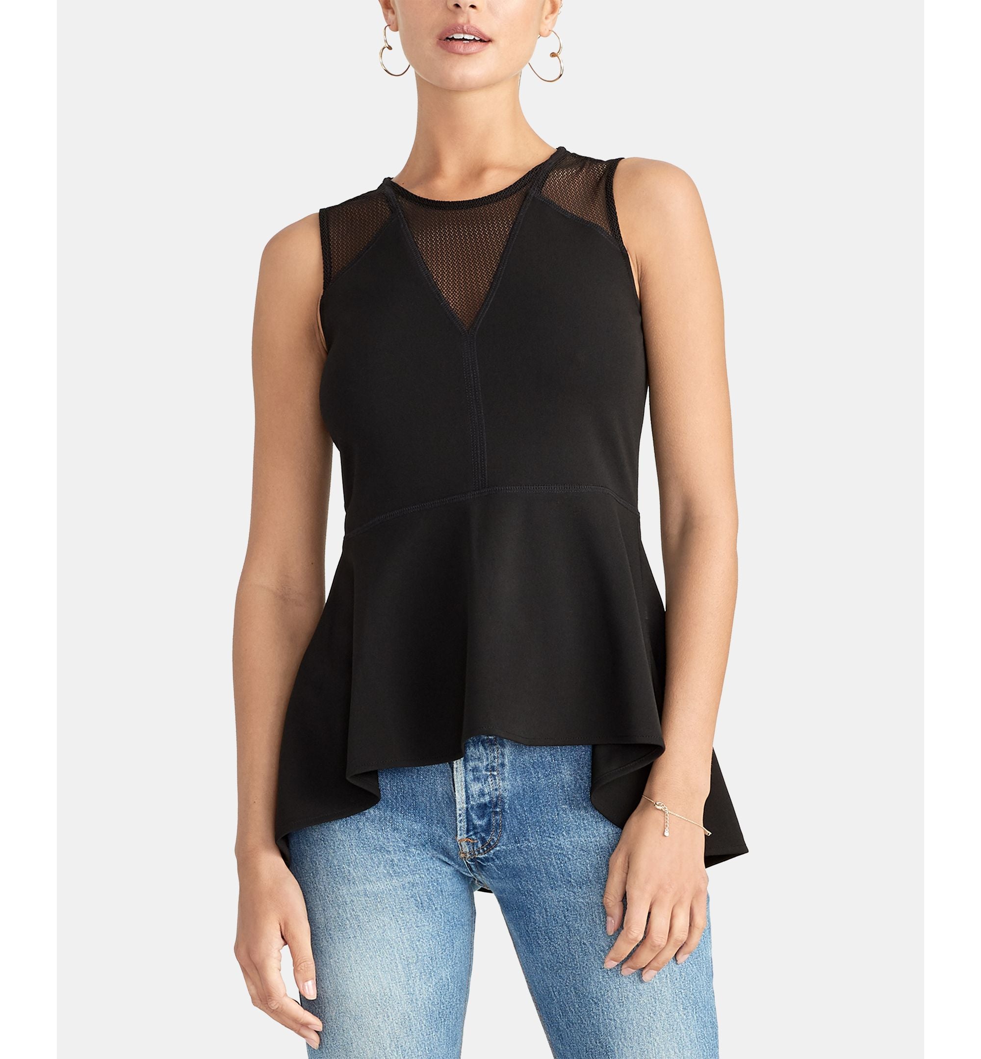 Leslie Illusion Mesh Peplum Premium Top