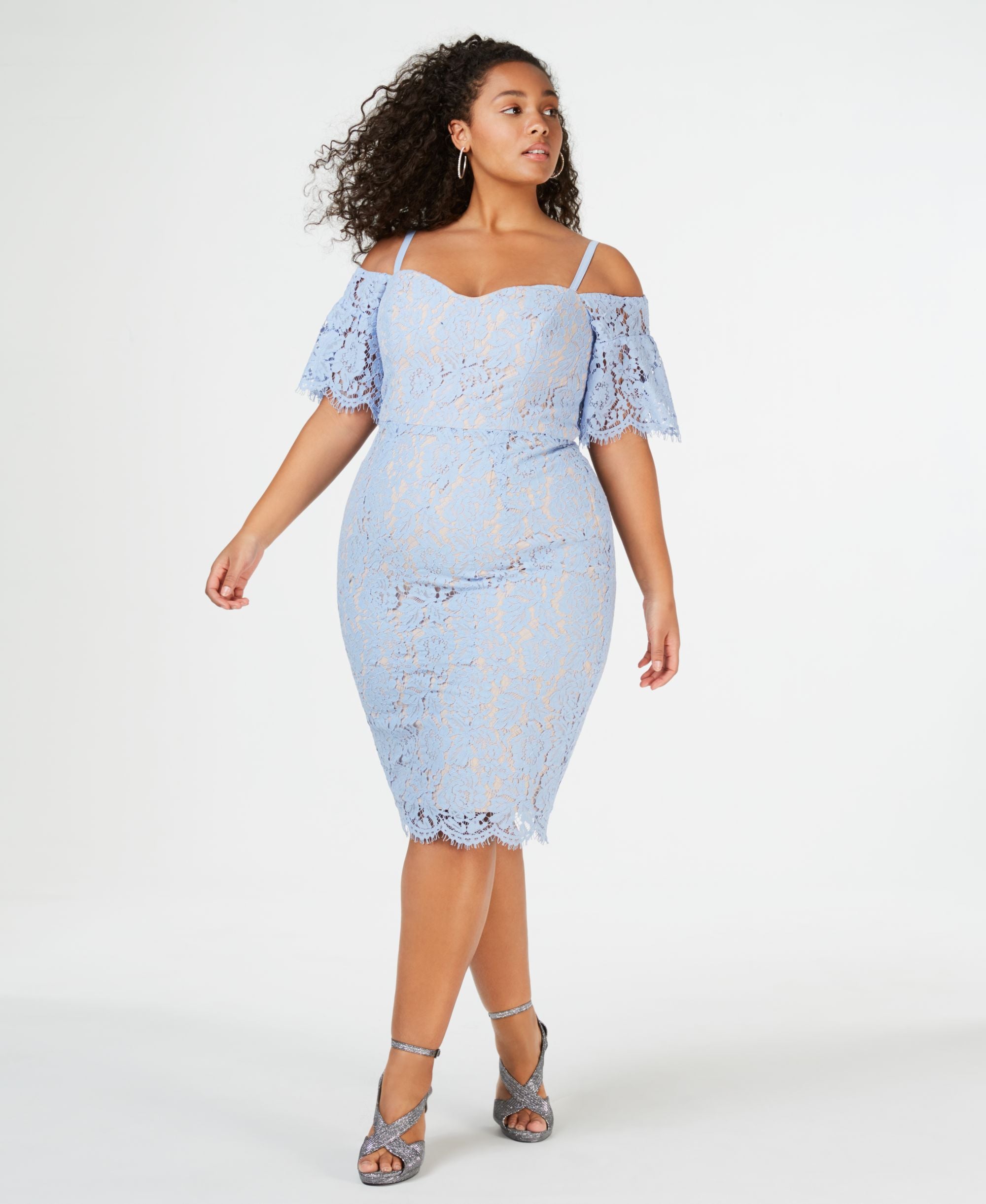 City Chic Modern Plus Size Off The Shoulder Lace Dress