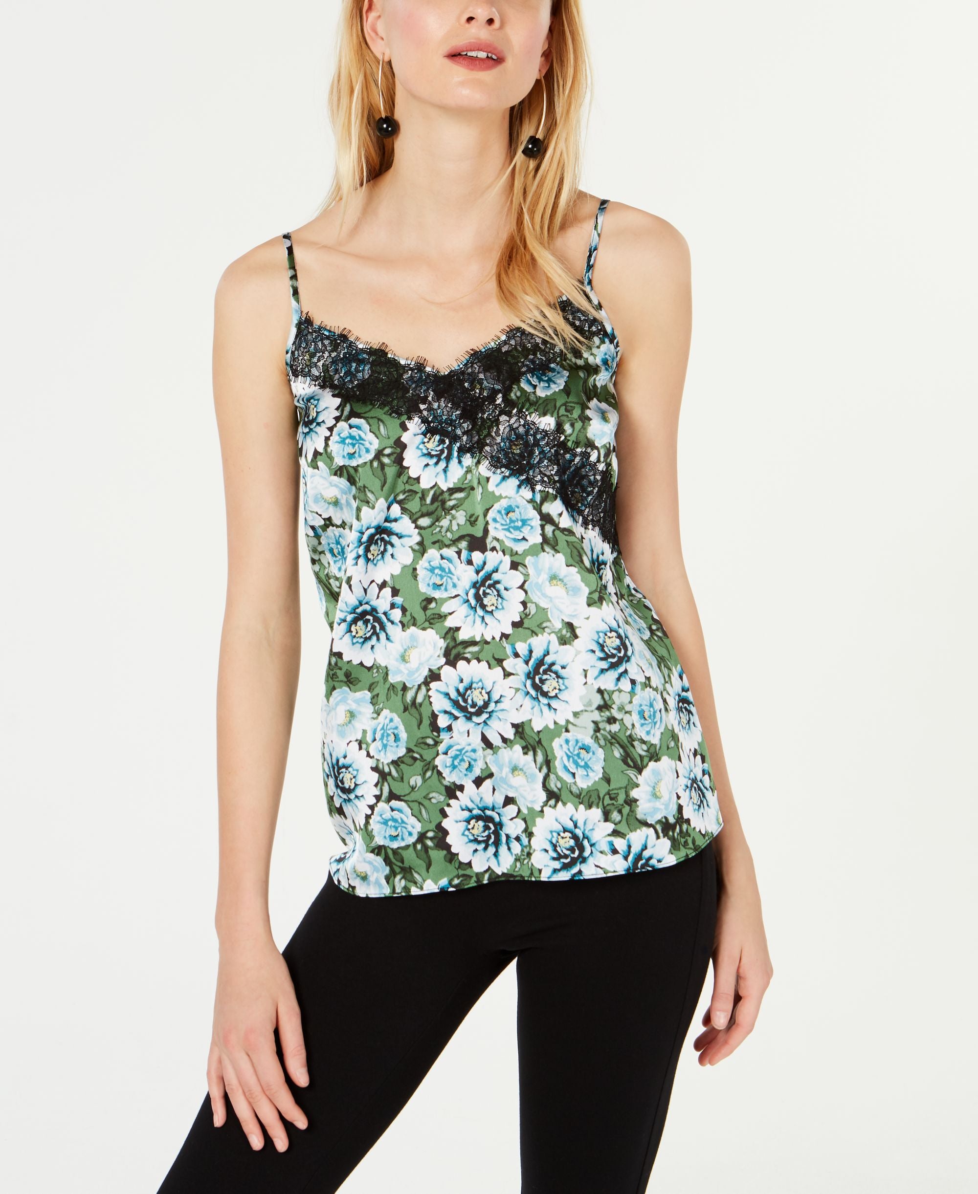 I.N.C. Petite Floral Lace Tank Premium Top