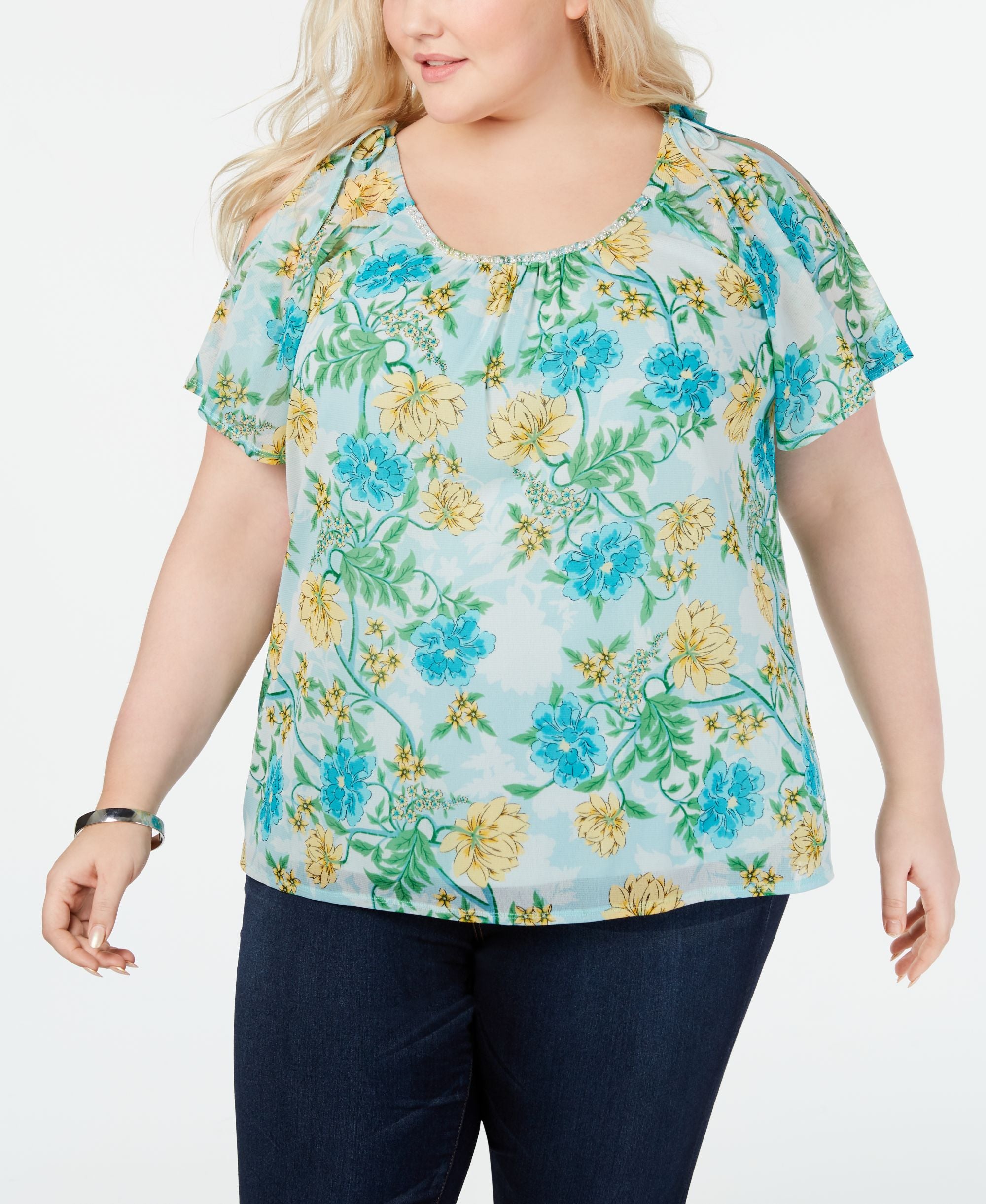 I.N.C. Plus Size Cold-Shoulder Premium Top