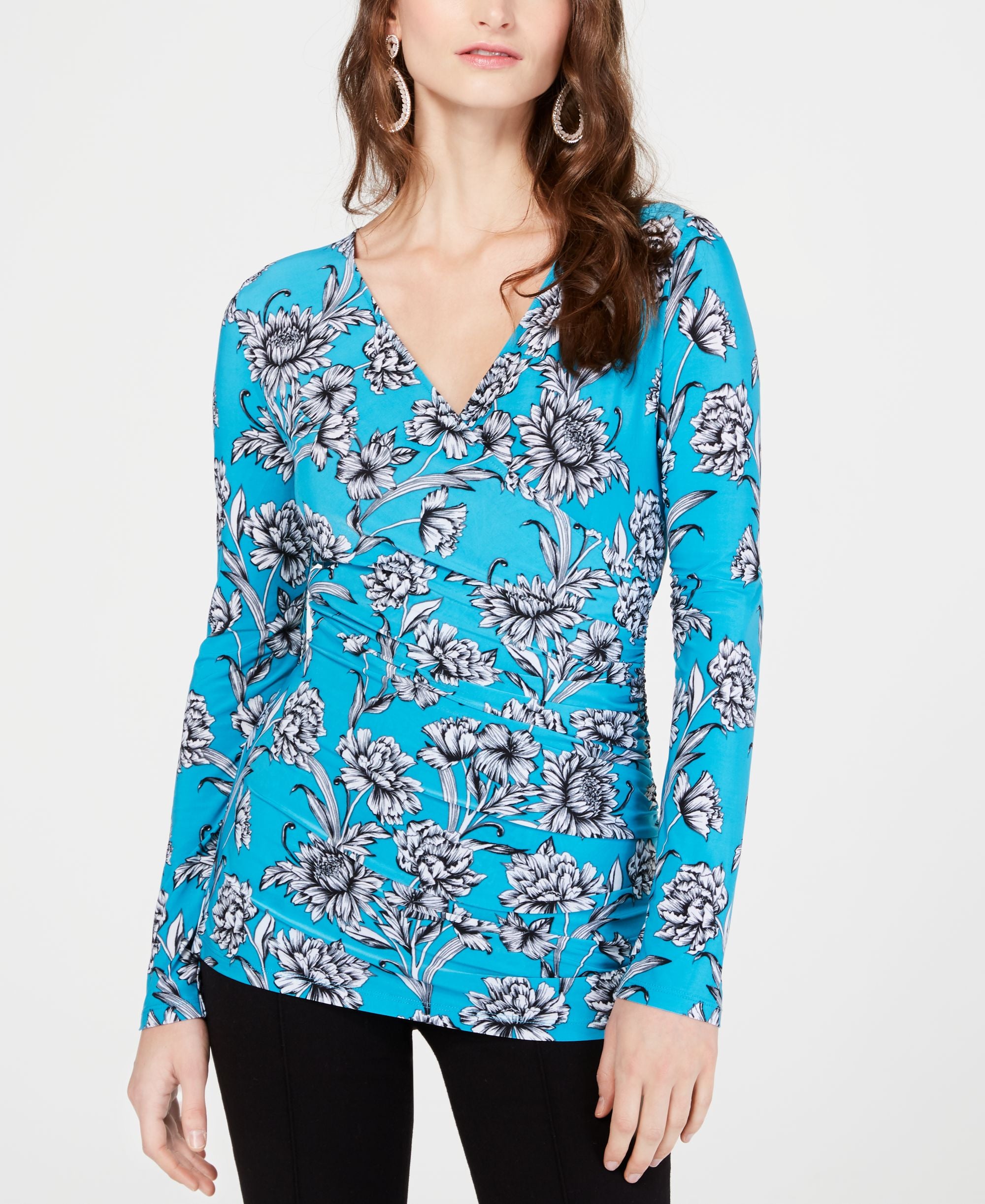 Printed Surplice Top
