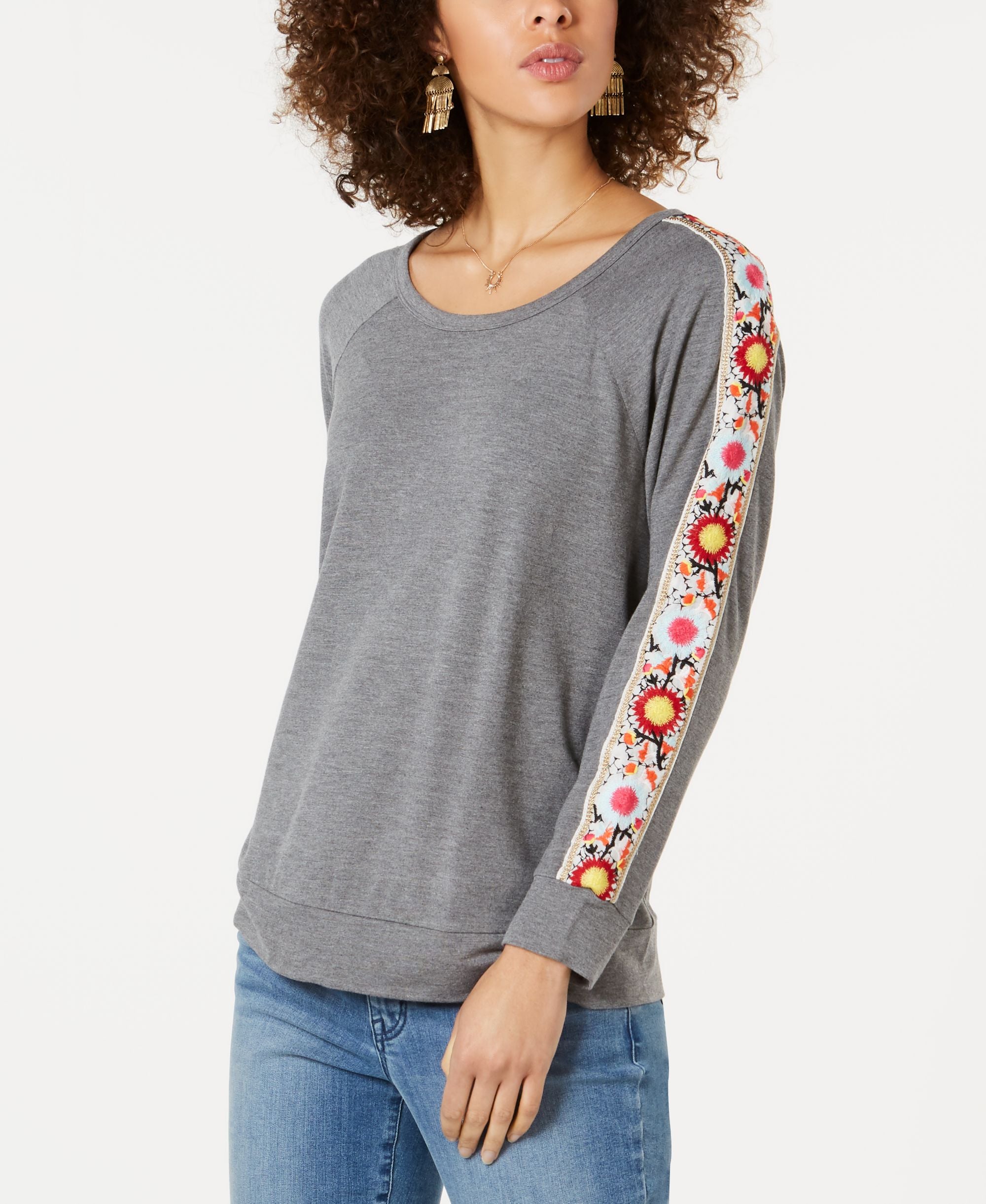 Embellished-Sleeve Premium Top