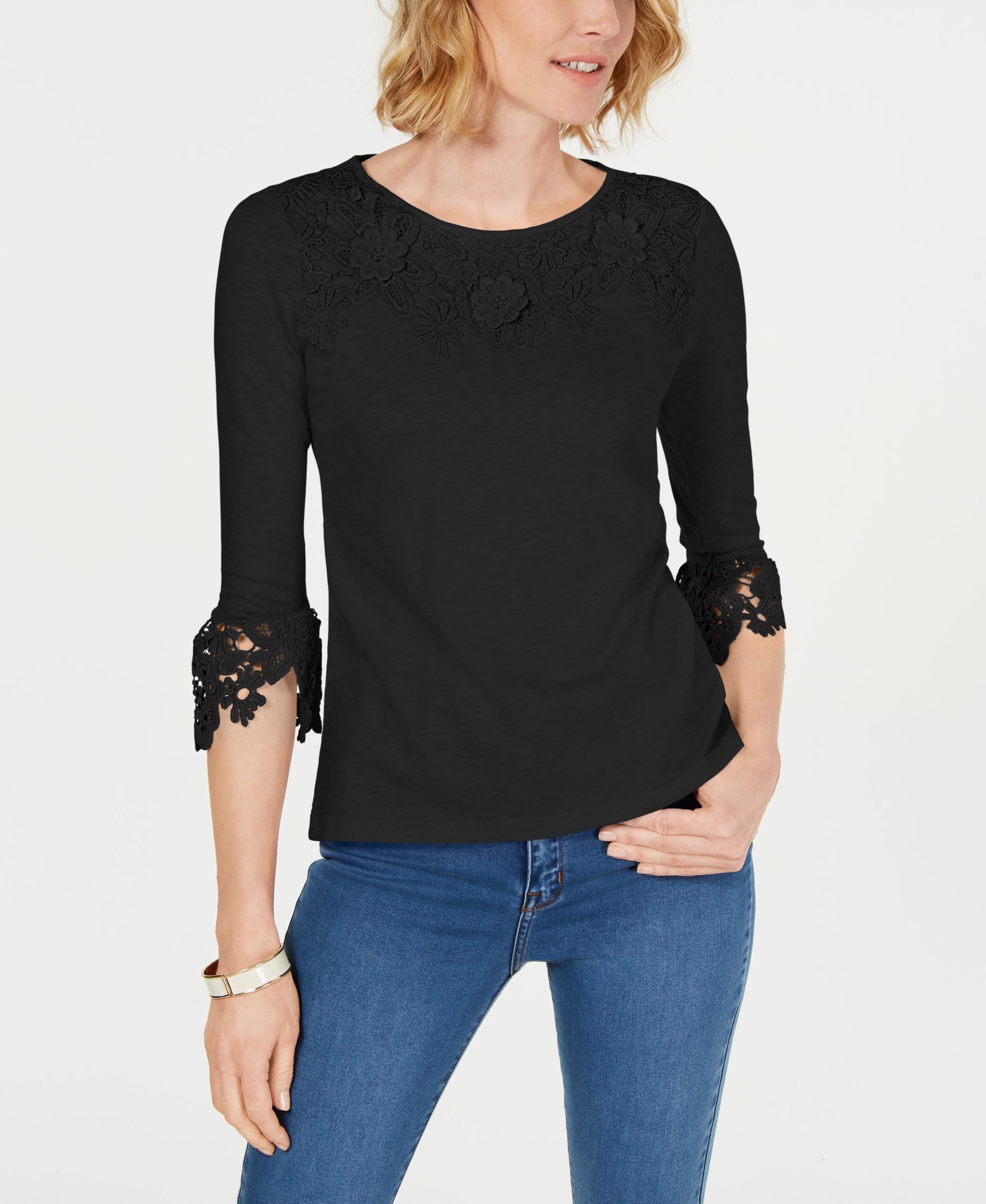 Cotton Embroidered Lace Premium Top