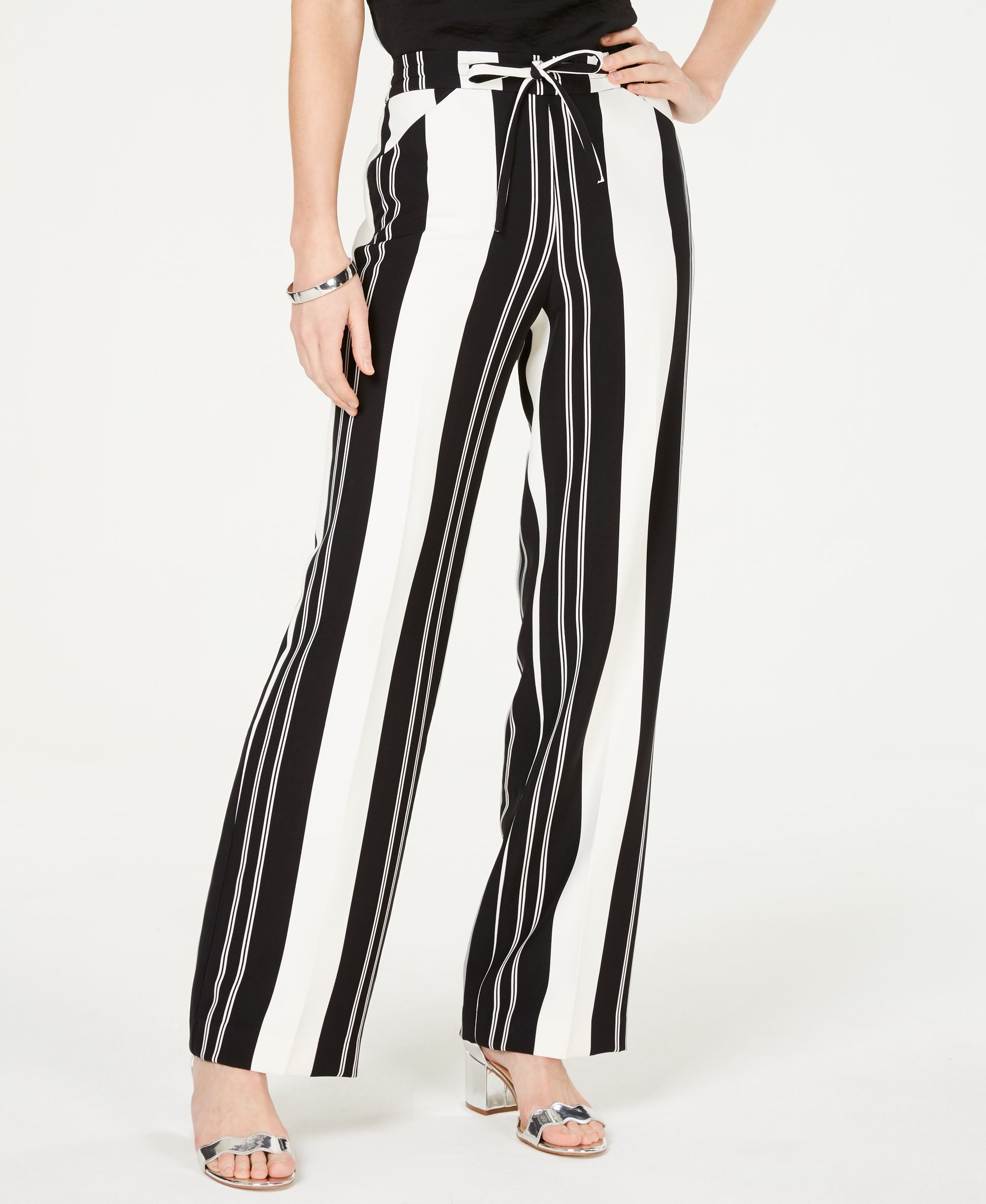 Petite Nolita Stripe Wide-Leg Signature Pants