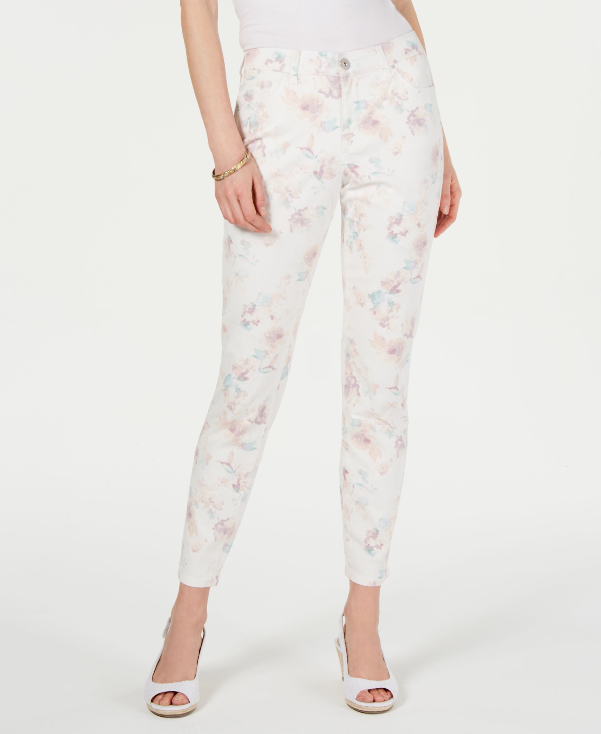 Floral-Print Skinny-Fit Premium Jeans
