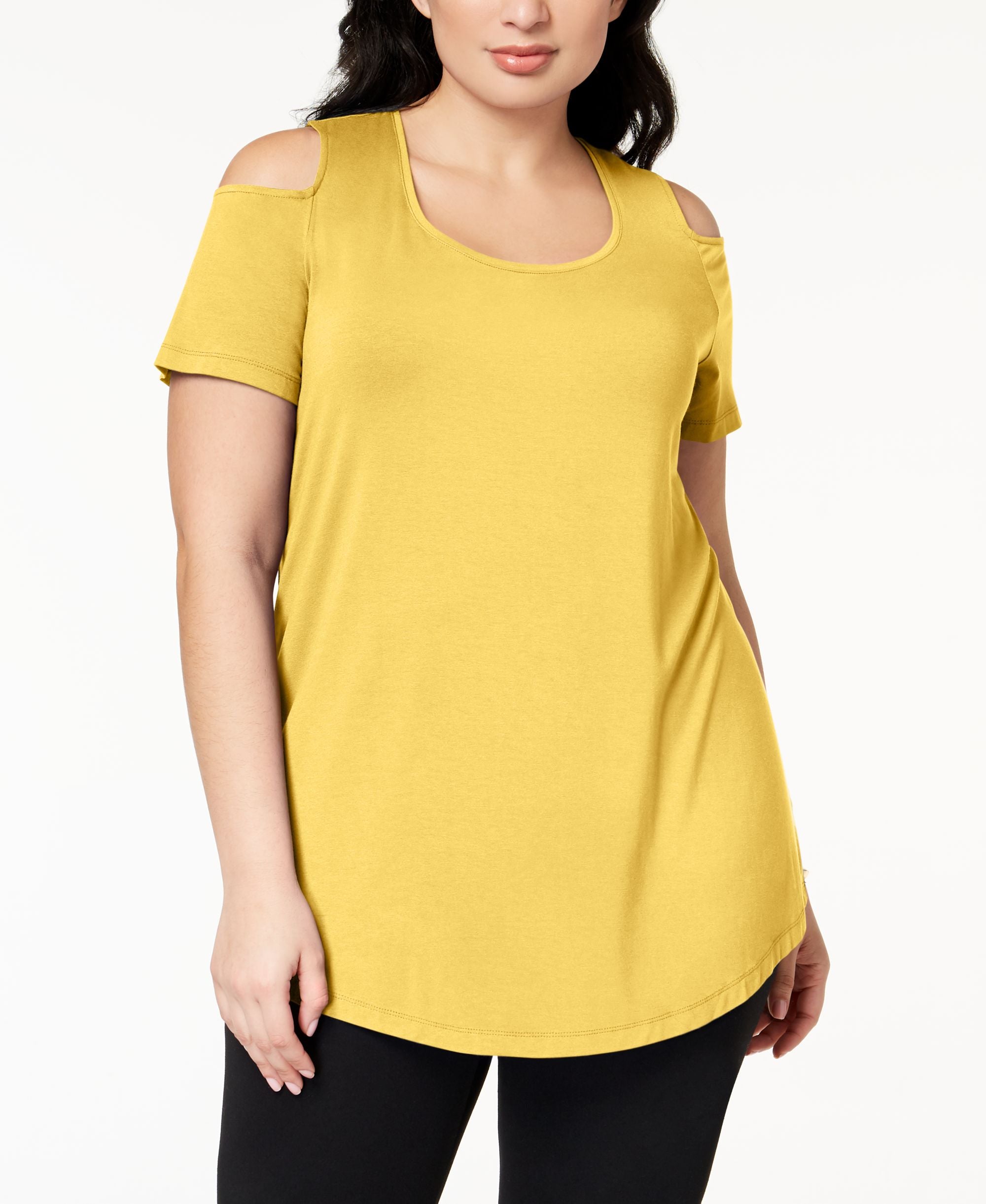 JM Collection Plus Size Cold-Shoulder Premium Top