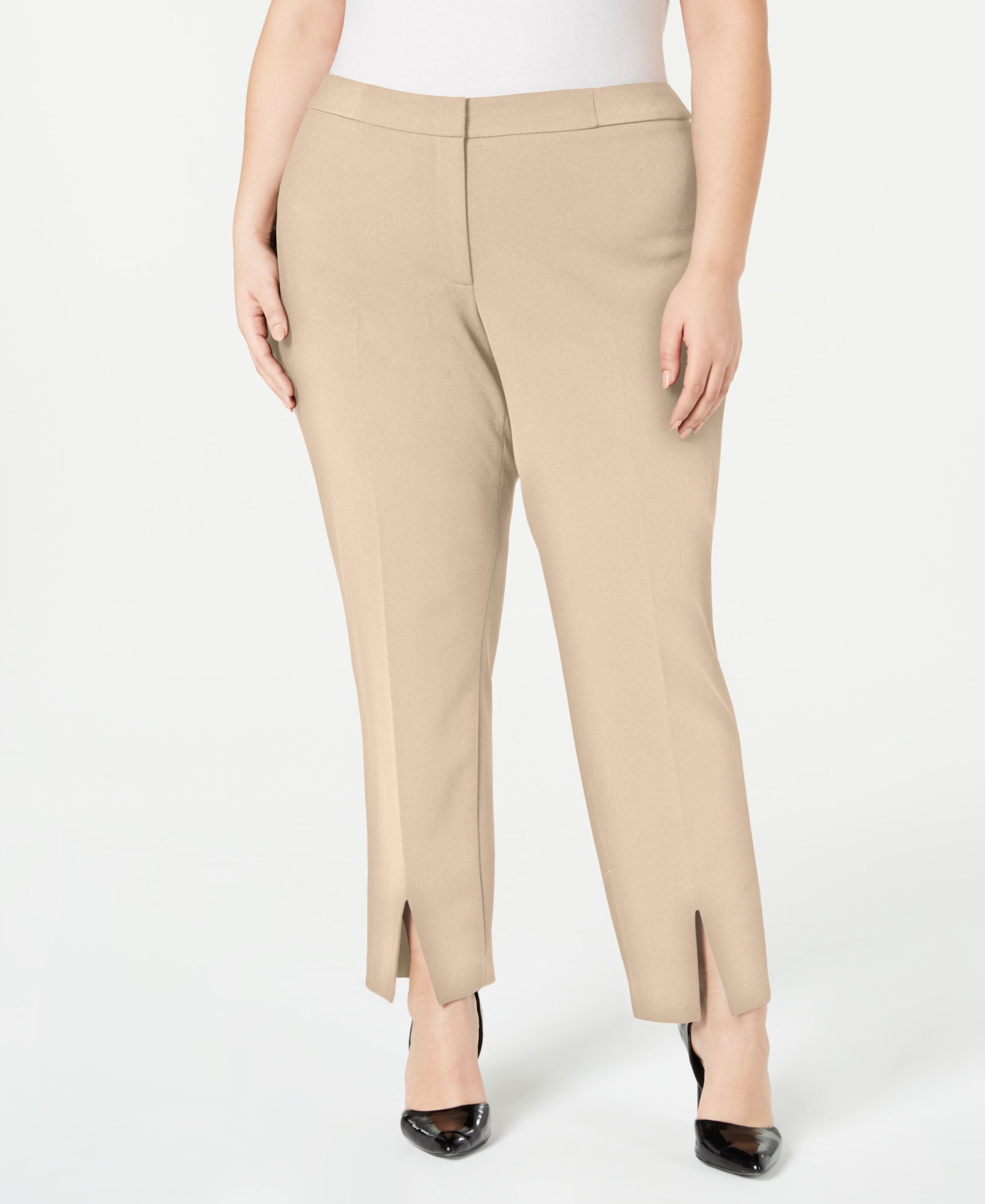 Calvin Klein Plus Size Split Front Signature Pants