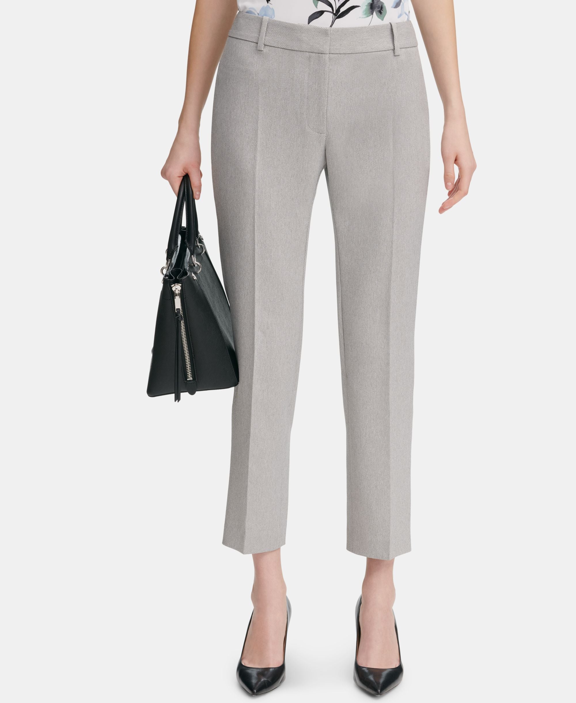 Calvin Klein Slim-Cut Fit Twill Ankle Signature Pants
