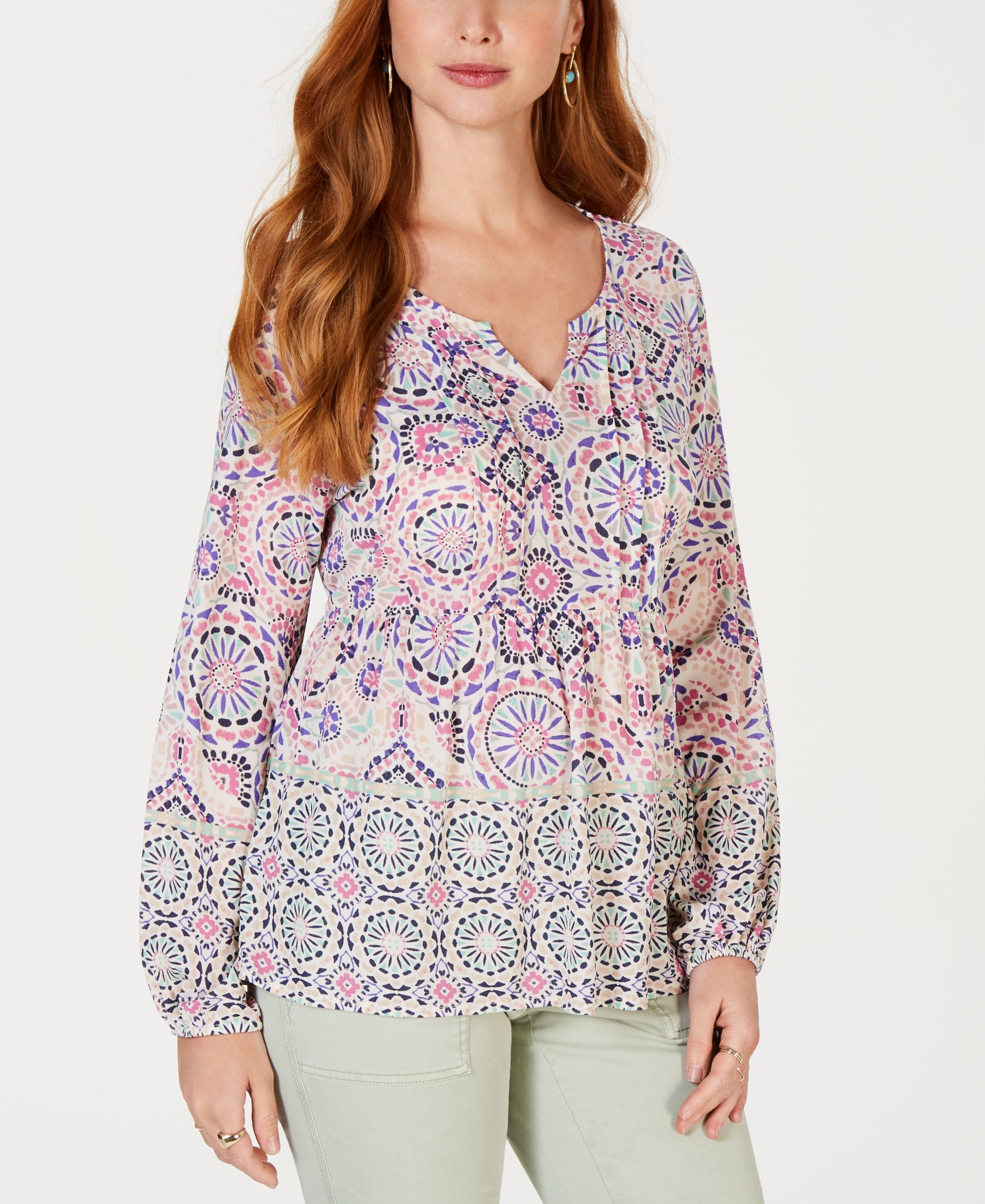 Printed Pintucked Premium Top