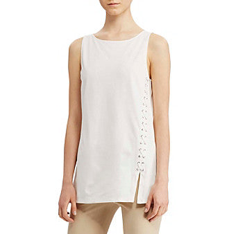 Lauren Ralph Lauren Lace-Up Ponte Tank Premium Top