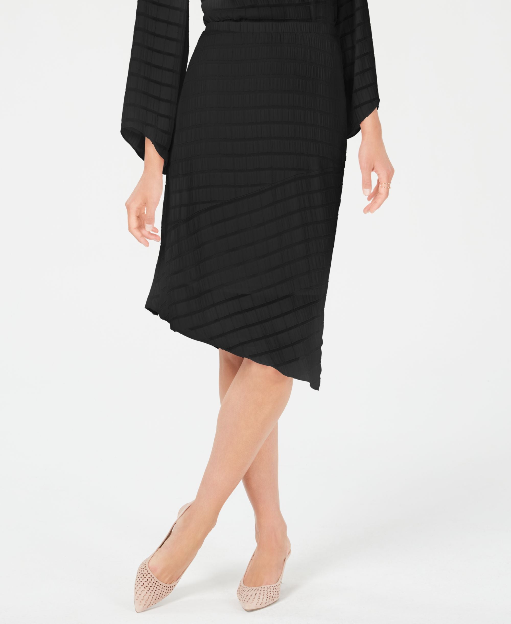 Pointed-Hem Midi Modern Skirt