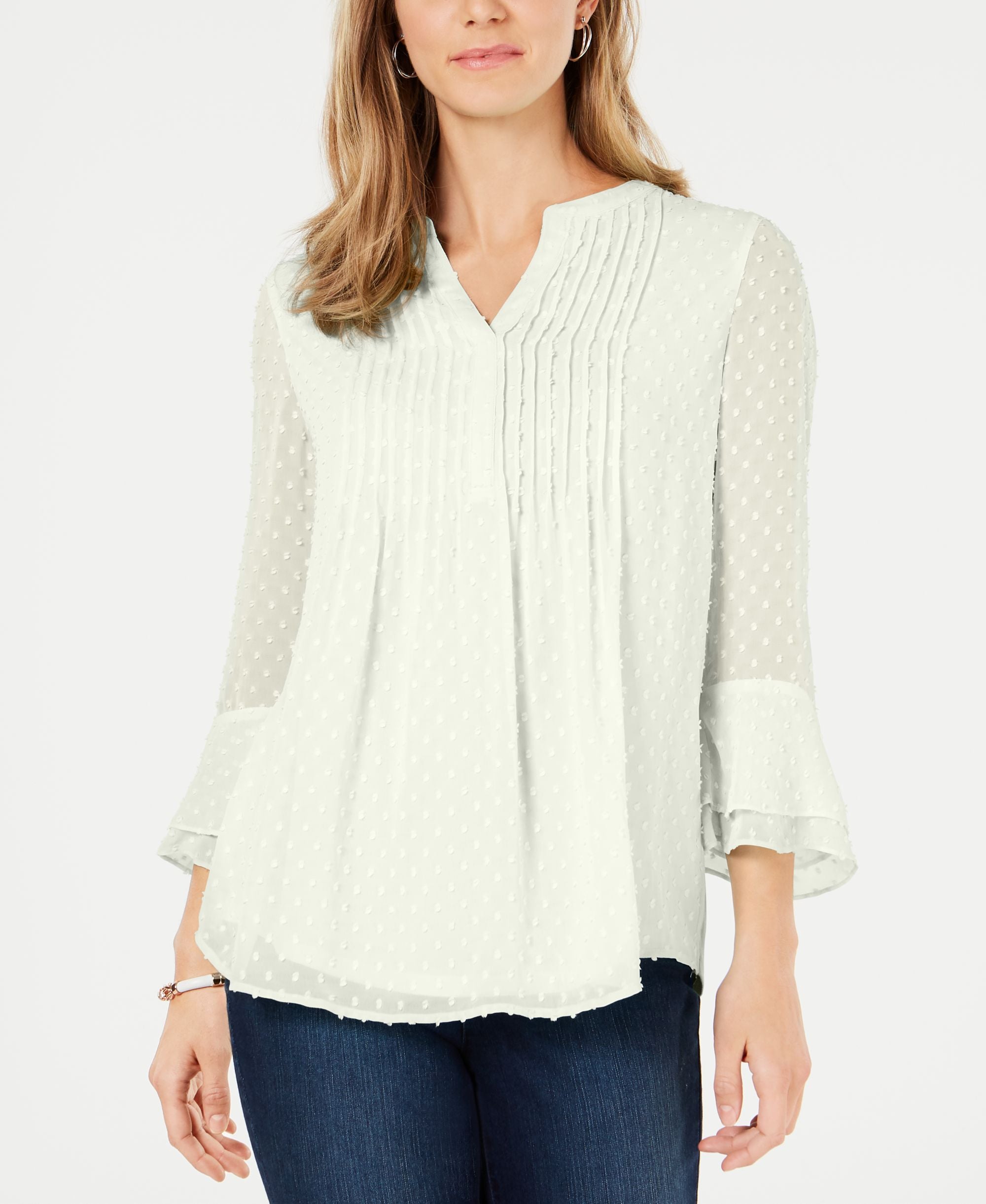 Women's Textured Pintuck Premium Top, Regular & Petite
